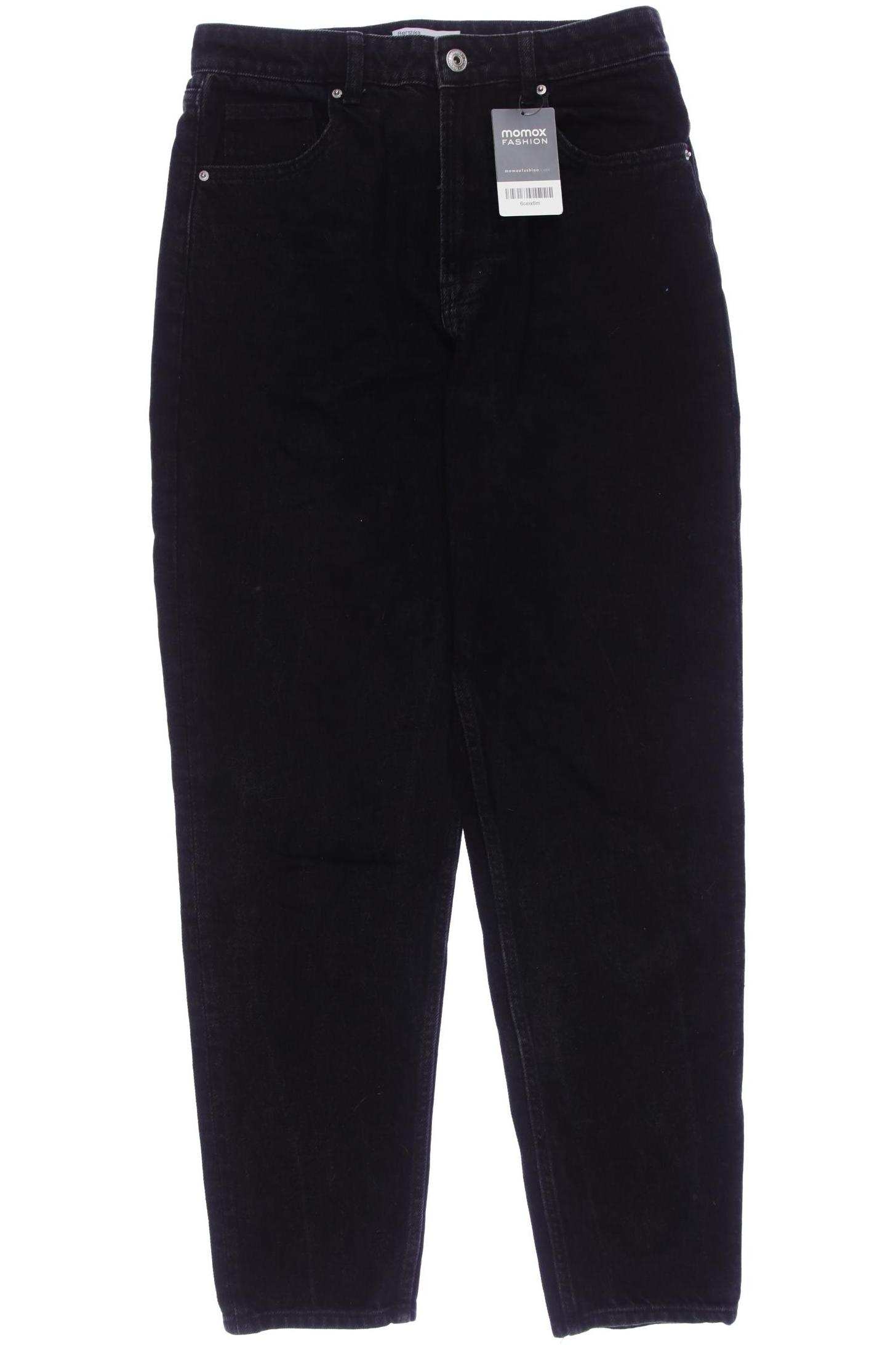 

bershka Damen Jeans, schwarz, Gr. 38