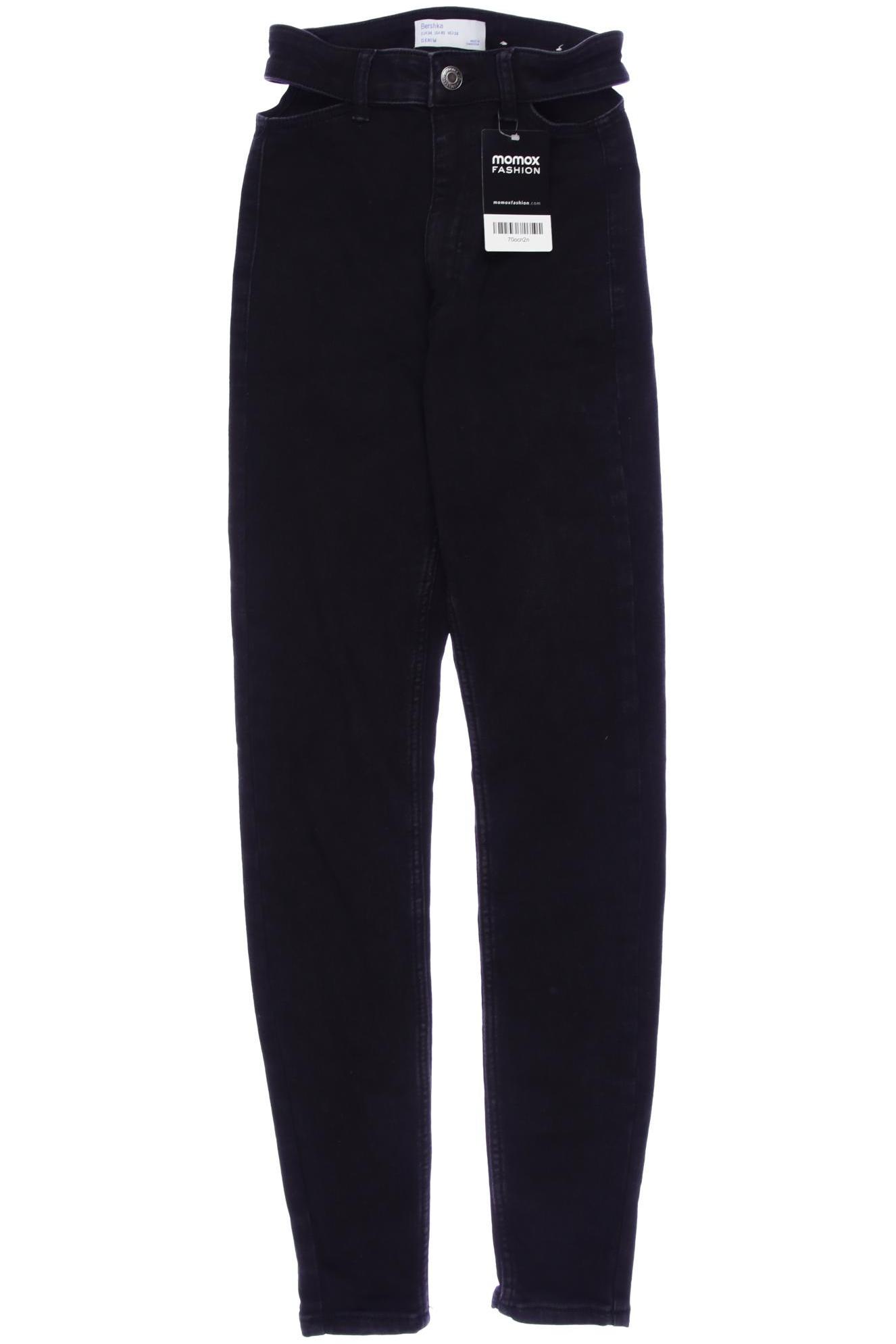 

bershka Damen Jeans, schwarz, Gr. 34
