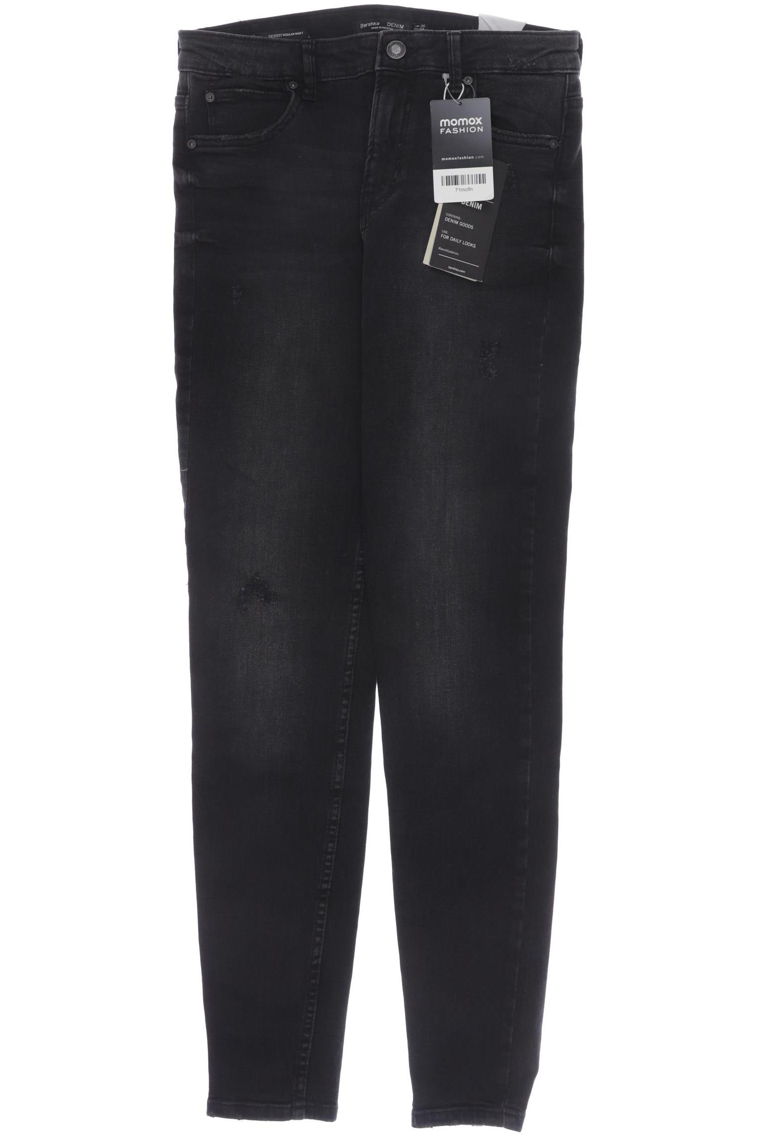 

bershka Damen Jeans, schwarz, Gr. 36