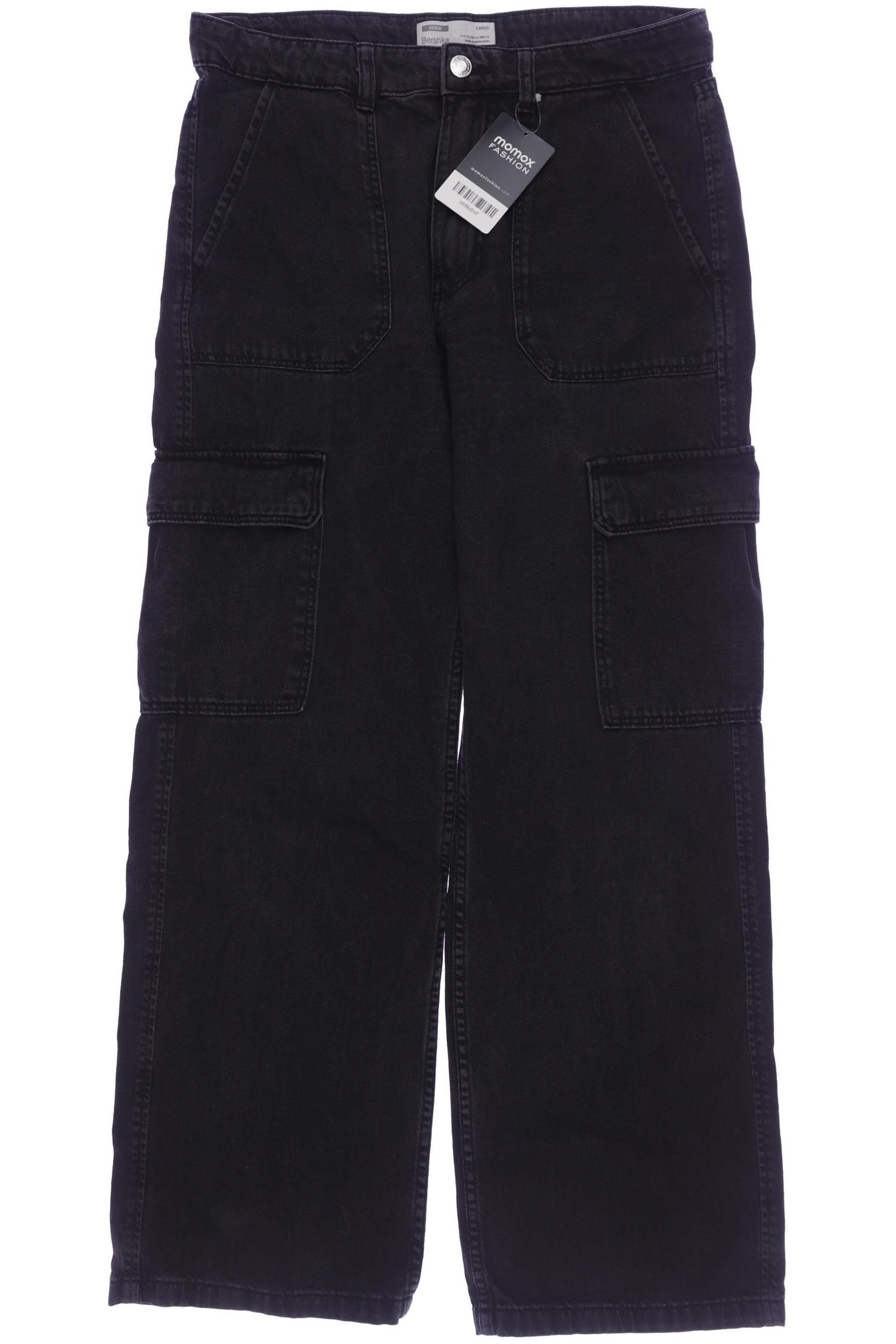 

bershka Damen Jeans, schwarz, Gr. 36