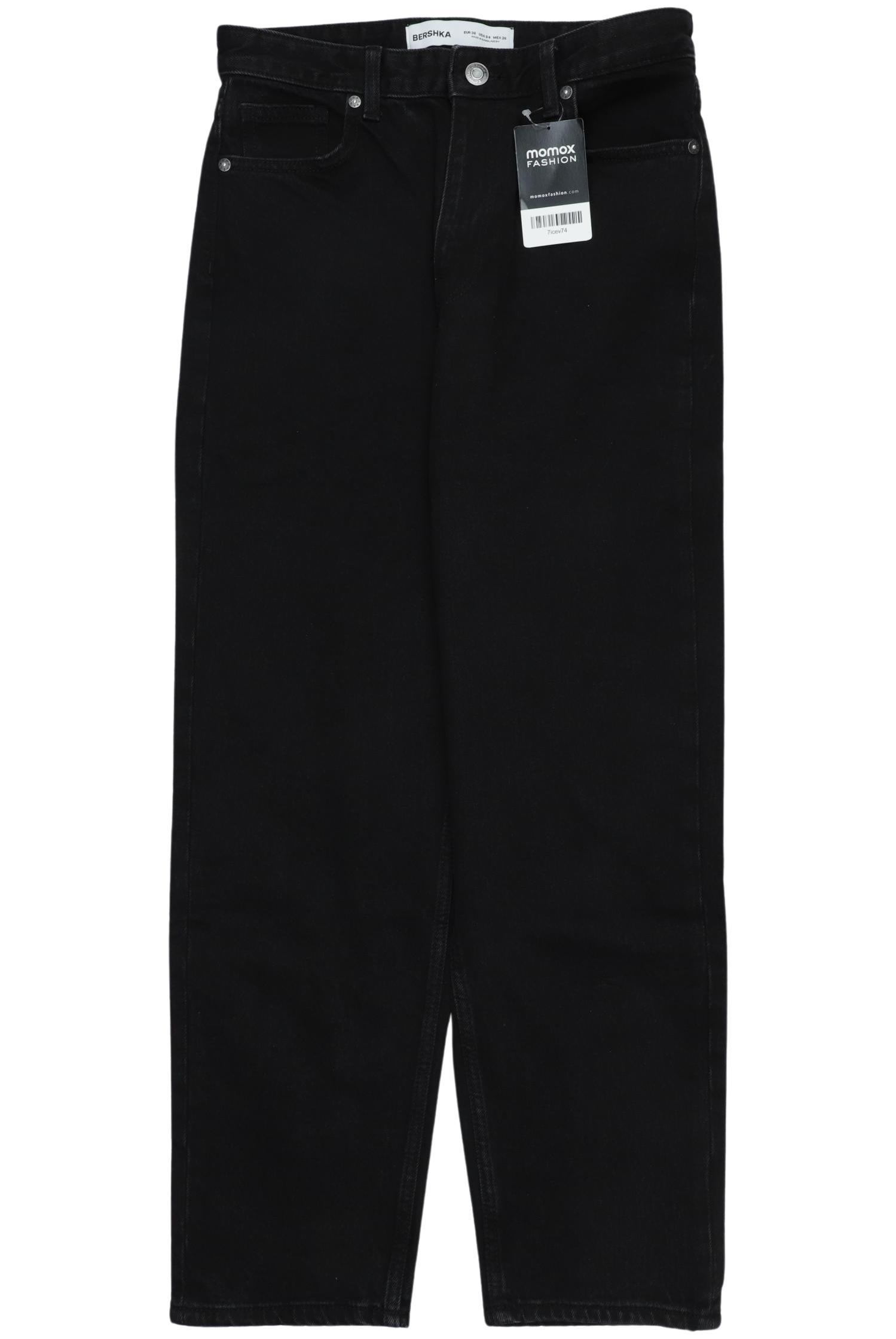 

bershka Damen Jeans, schwarz, Gr. 36