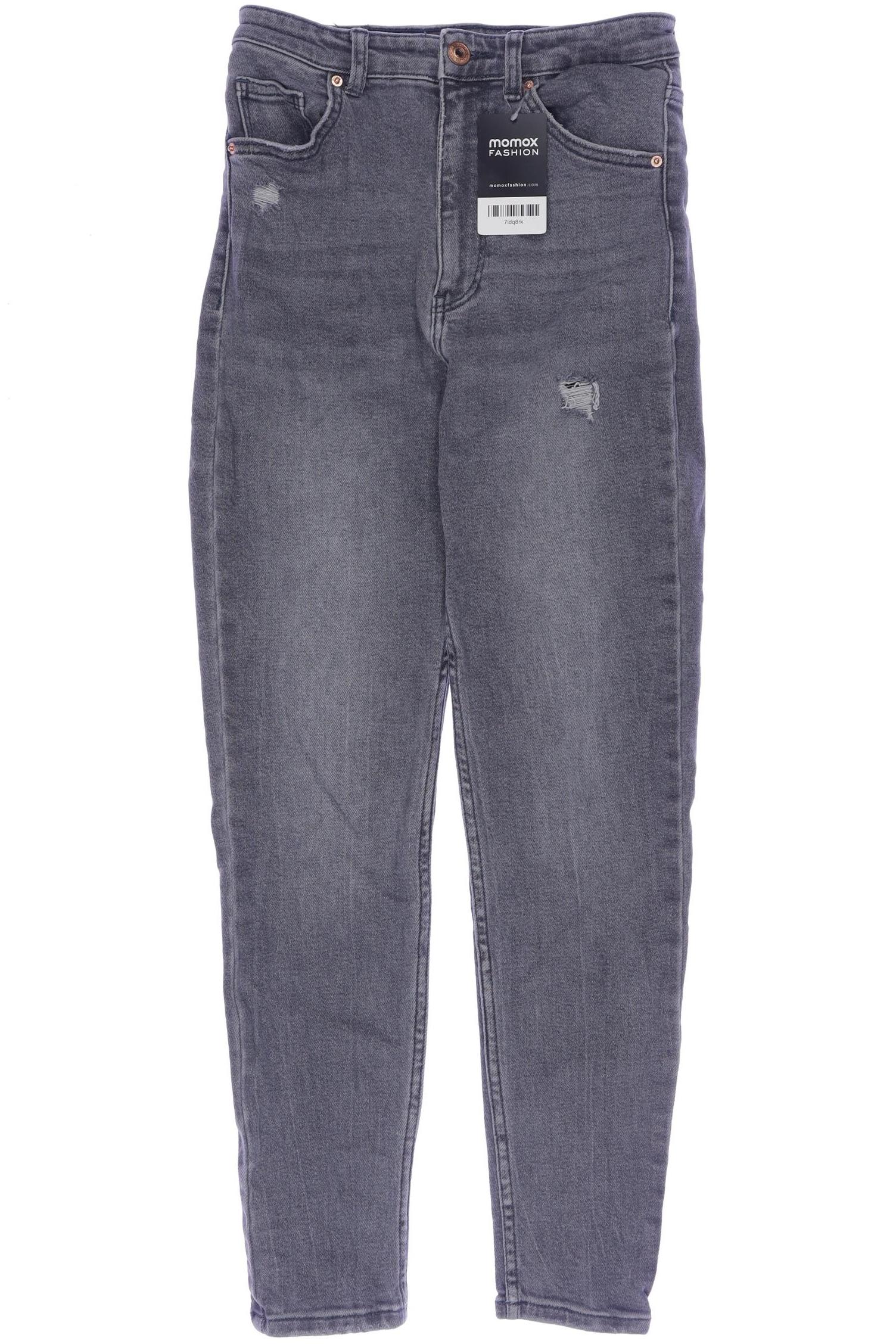 

bershka Damen Jeans, grau, Gr. 25