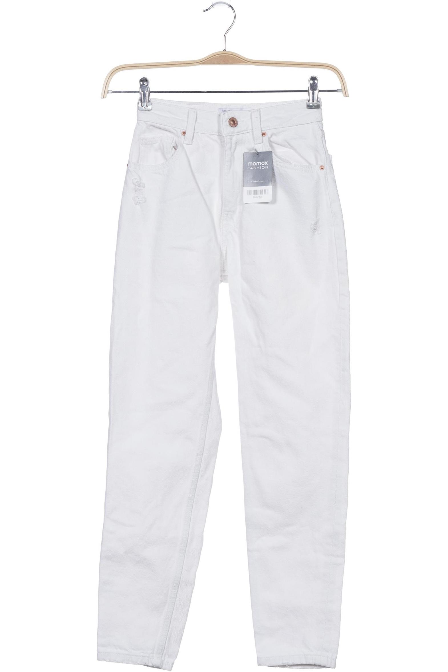 

bershka Damen Jeans, weiß, Gr. 32
