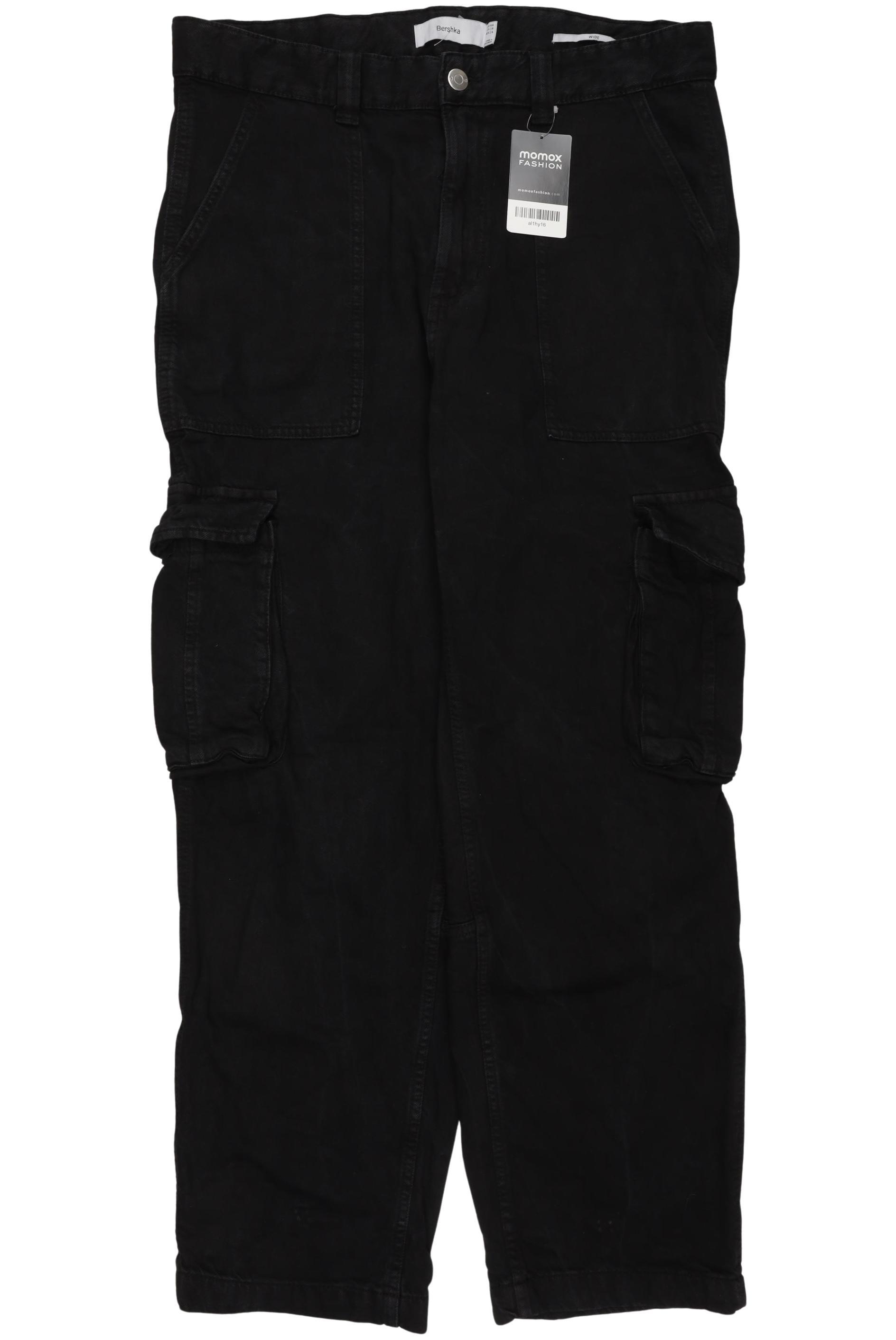 

bershka Damen Jeans, schwarz, Gr. 34