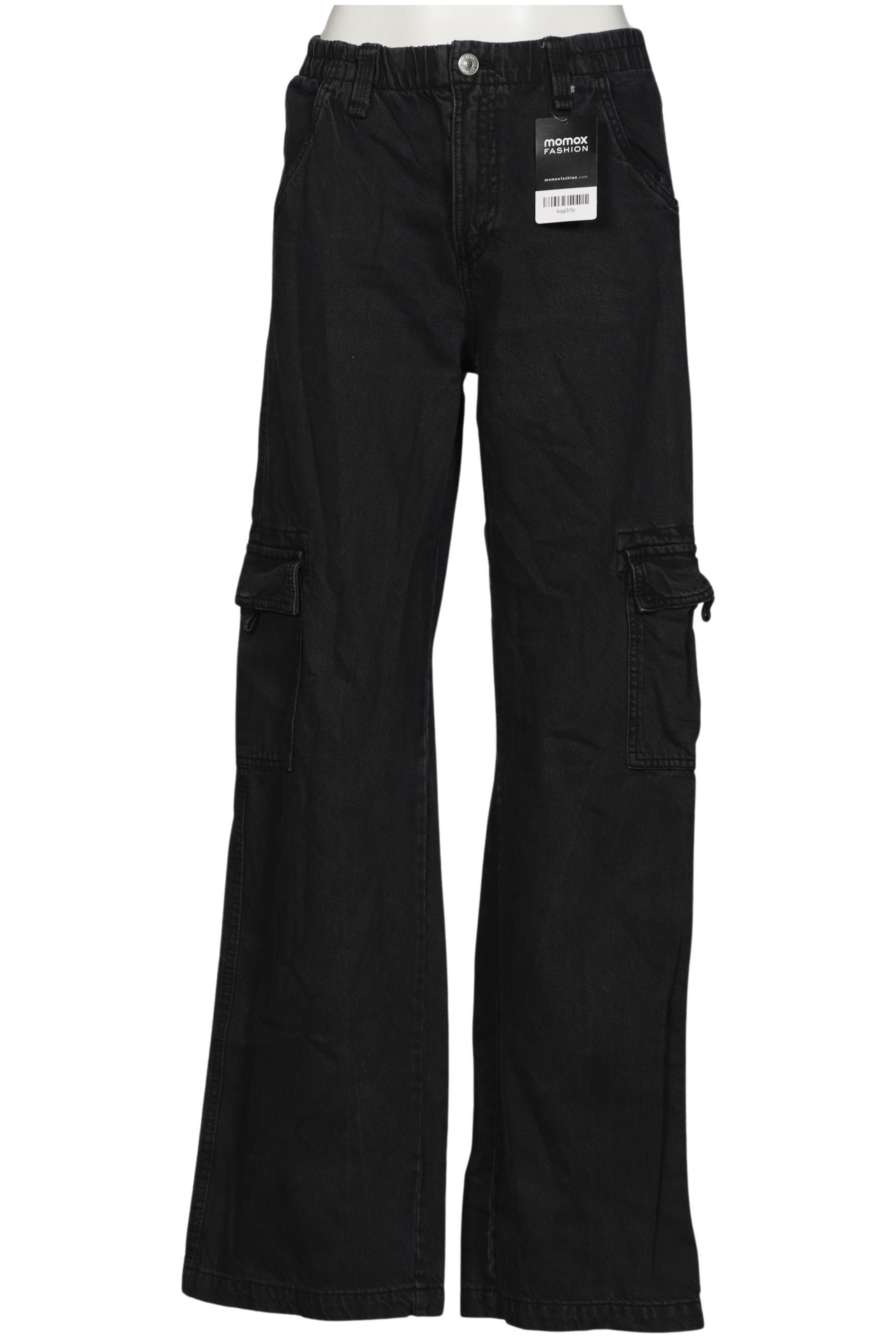 

bershka Damen Jeans, schwarz, Gr. 0