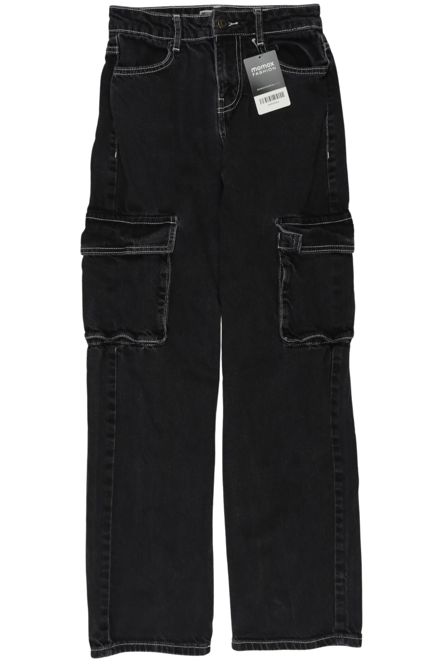 

bershka Damen Jeans, schwarz, Gr. 34