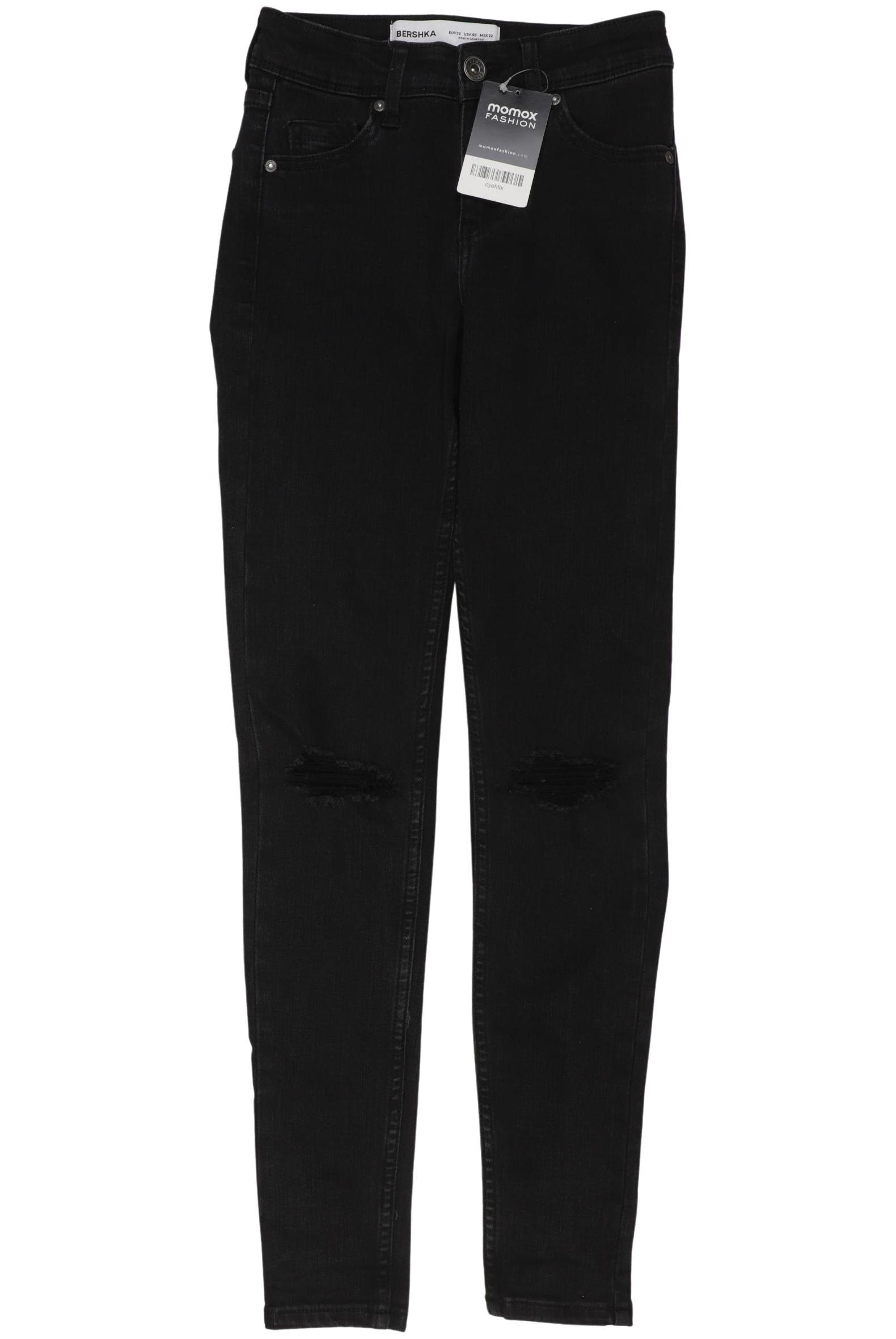

bershka Damen Jeans, schwarz, Gr. 32
