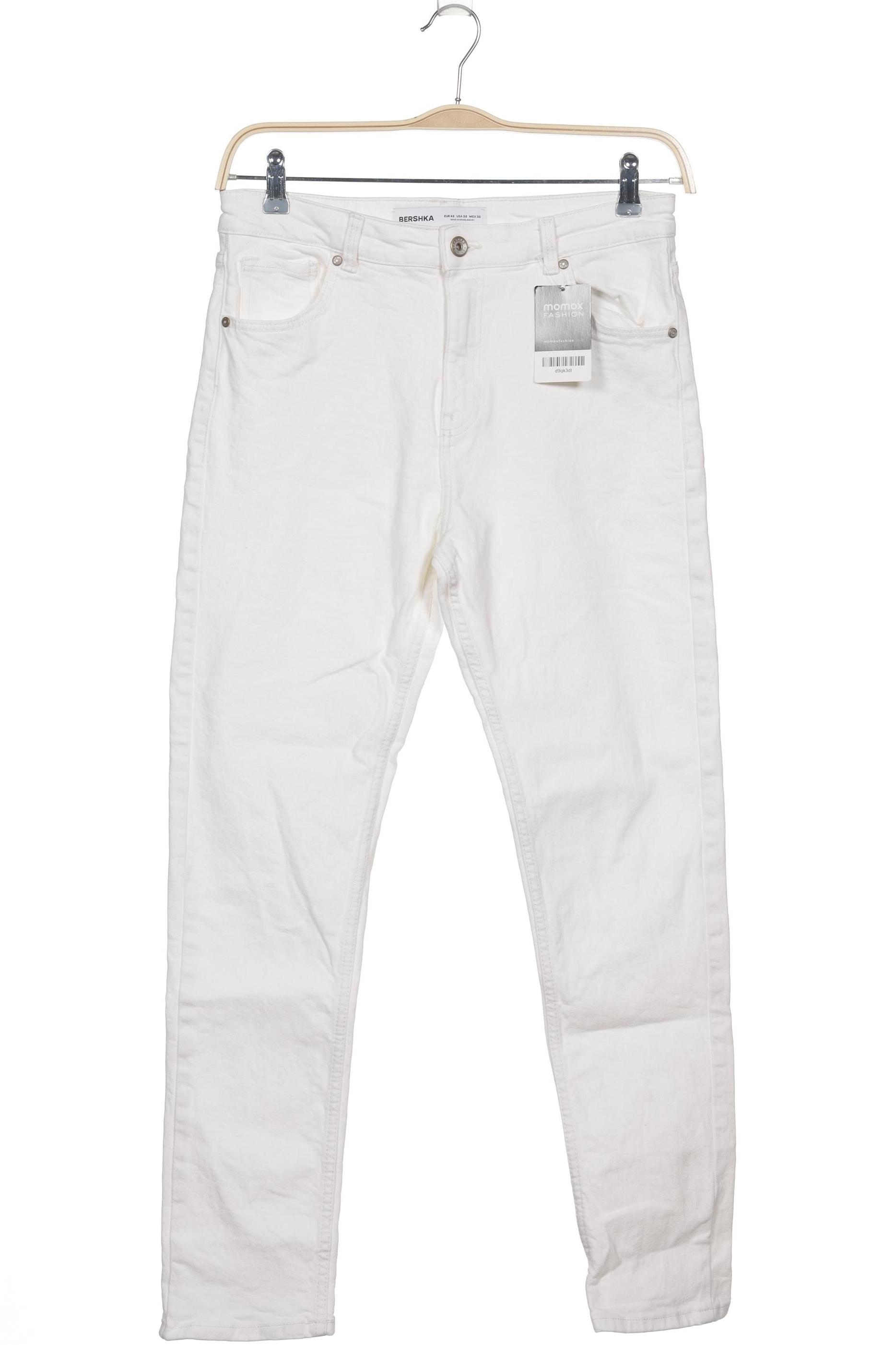

bershka Damen Jeans, weiß, Gr. 40