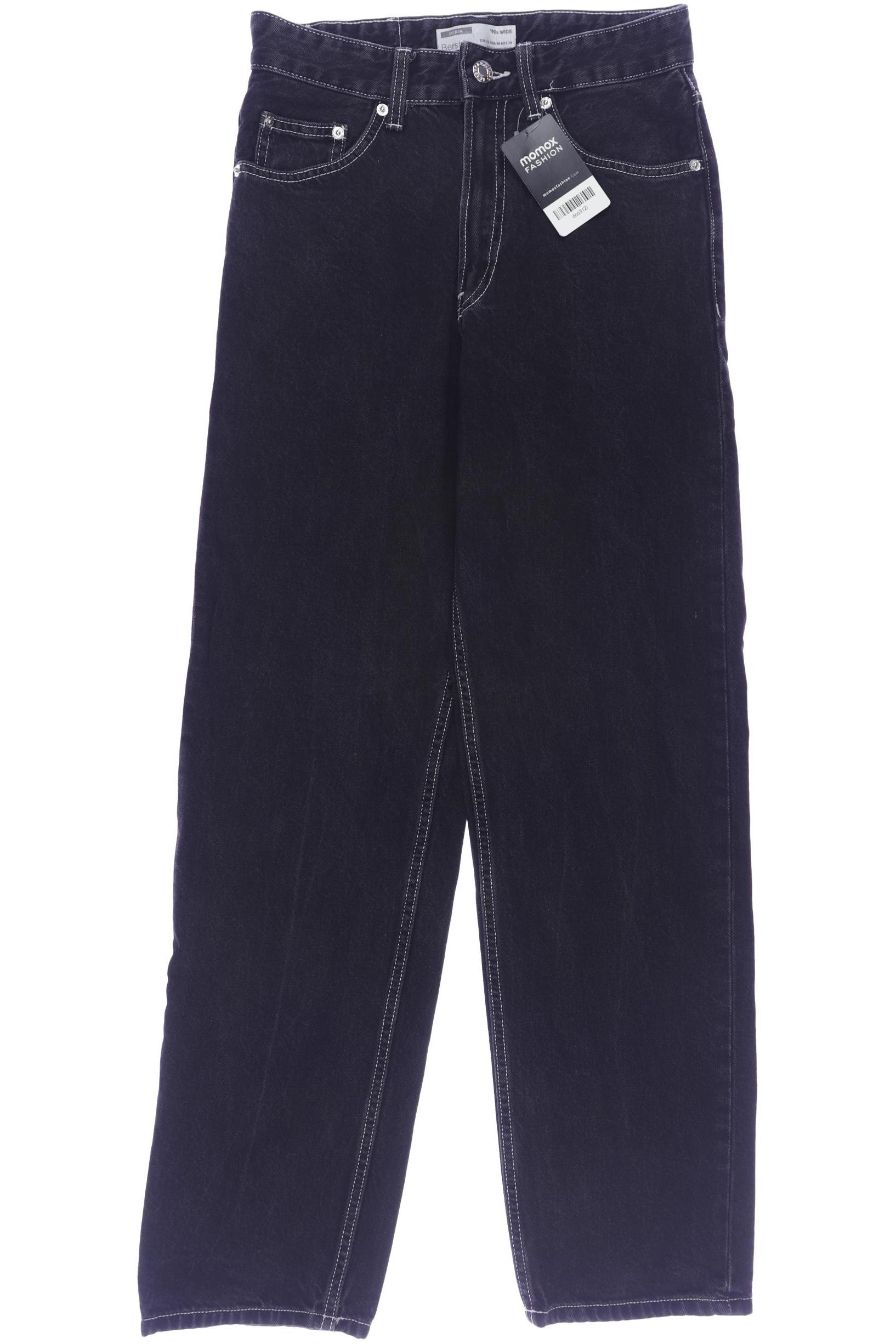 

bershka Damen Jeans, schwarz, Gr. 34