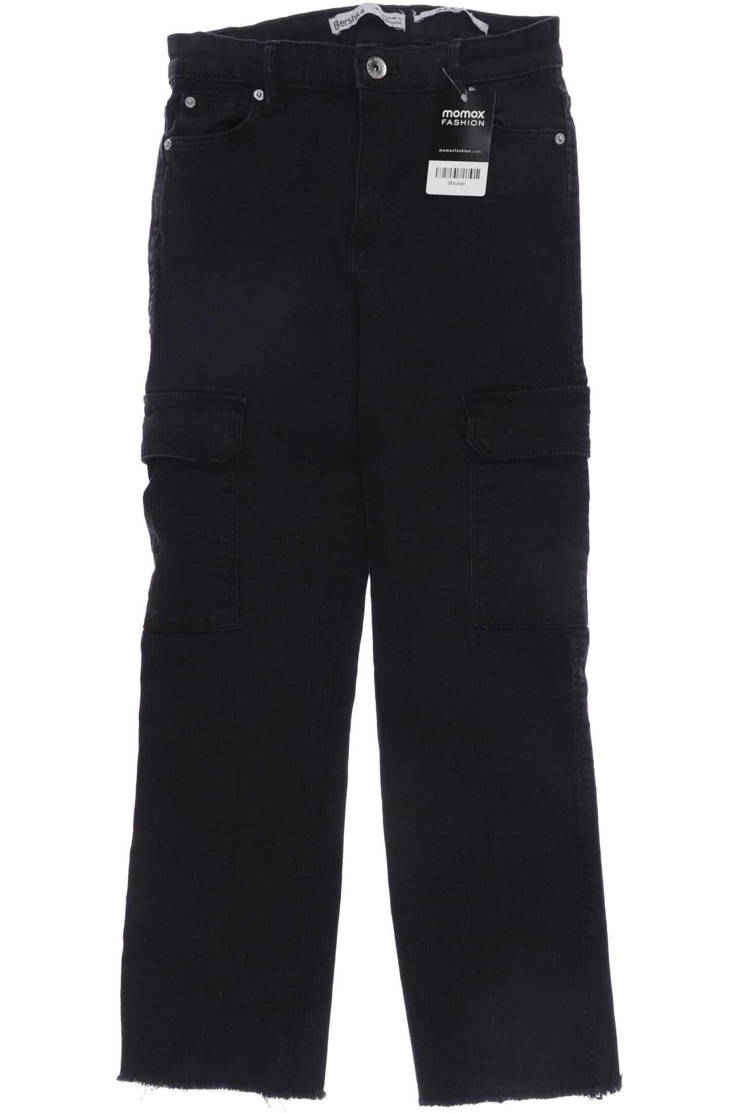 

bershka Damen Jeans, schwarz, Gr. 36