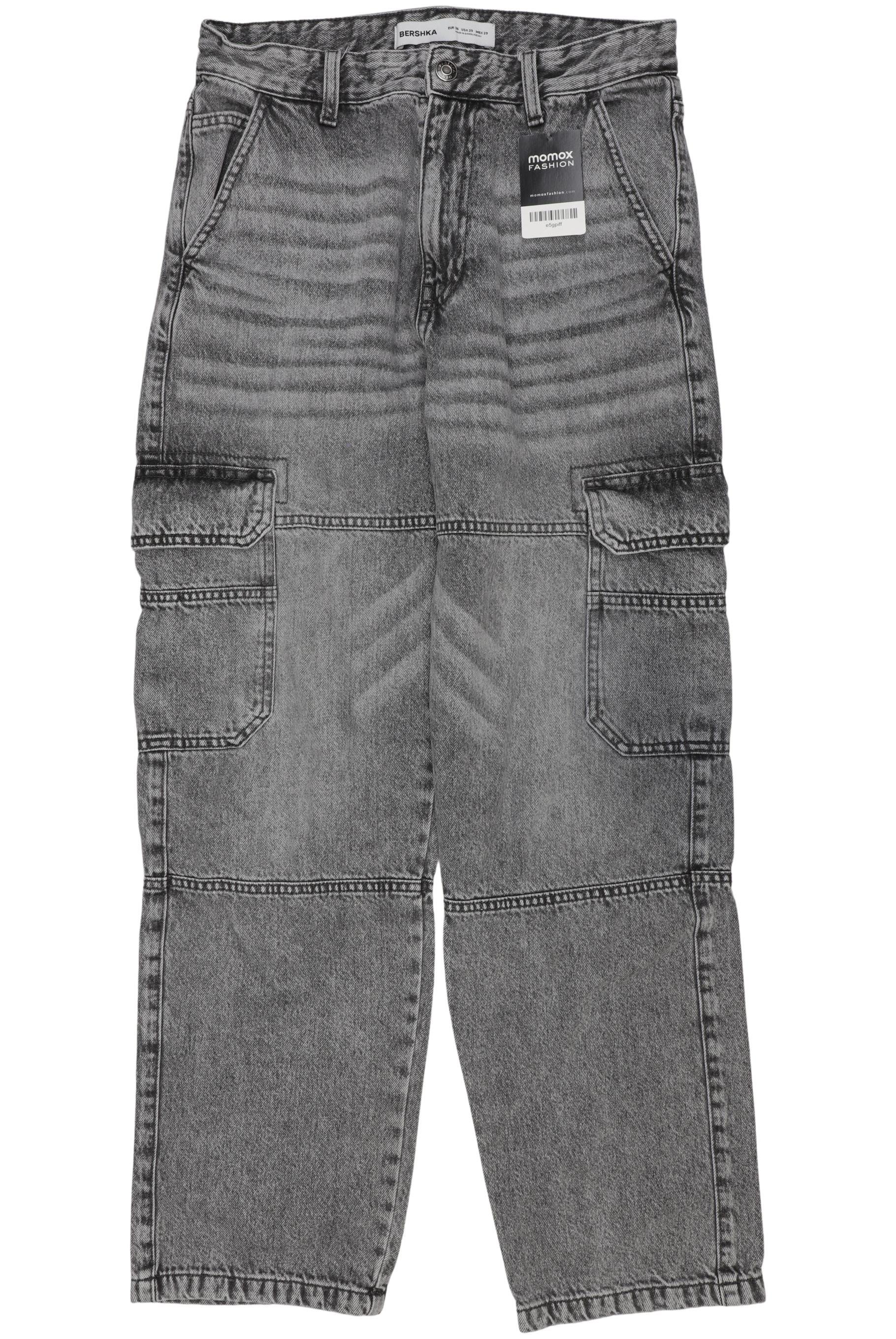 

bershka Damen Jeans, grau, Gr. 29