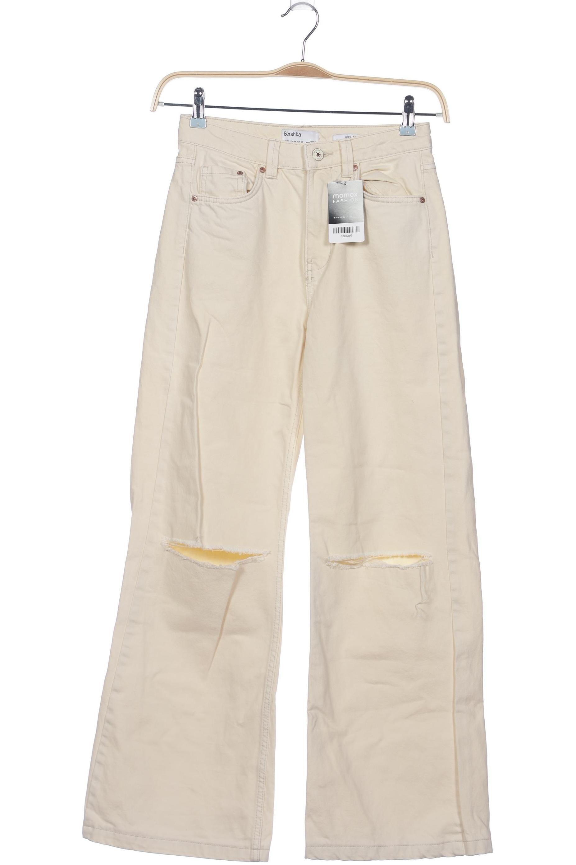 

bershka Damen Jeans, cremeweiß, Gr. 36