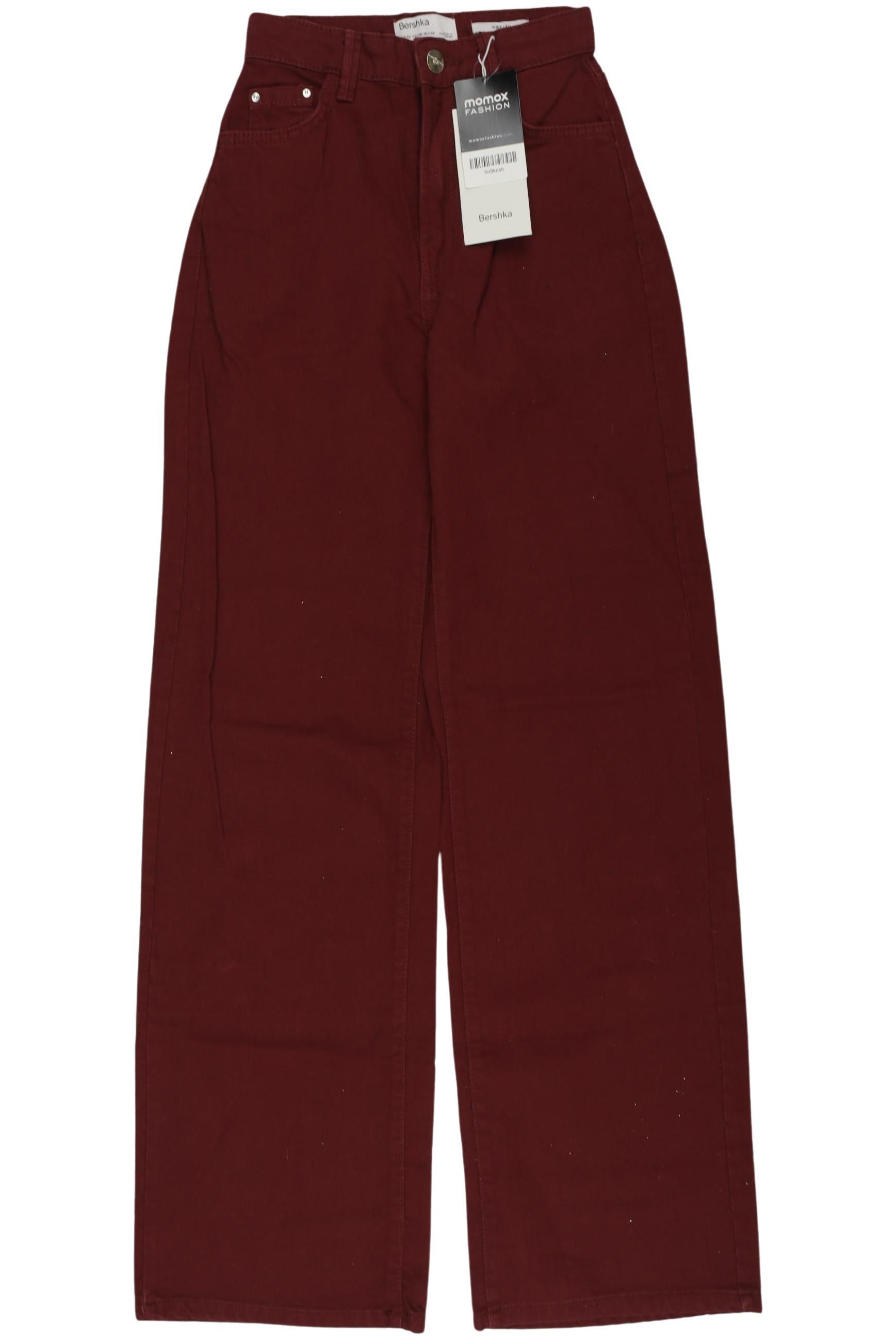 

bershka Damen Jeans, bordeaux, Gr. 32