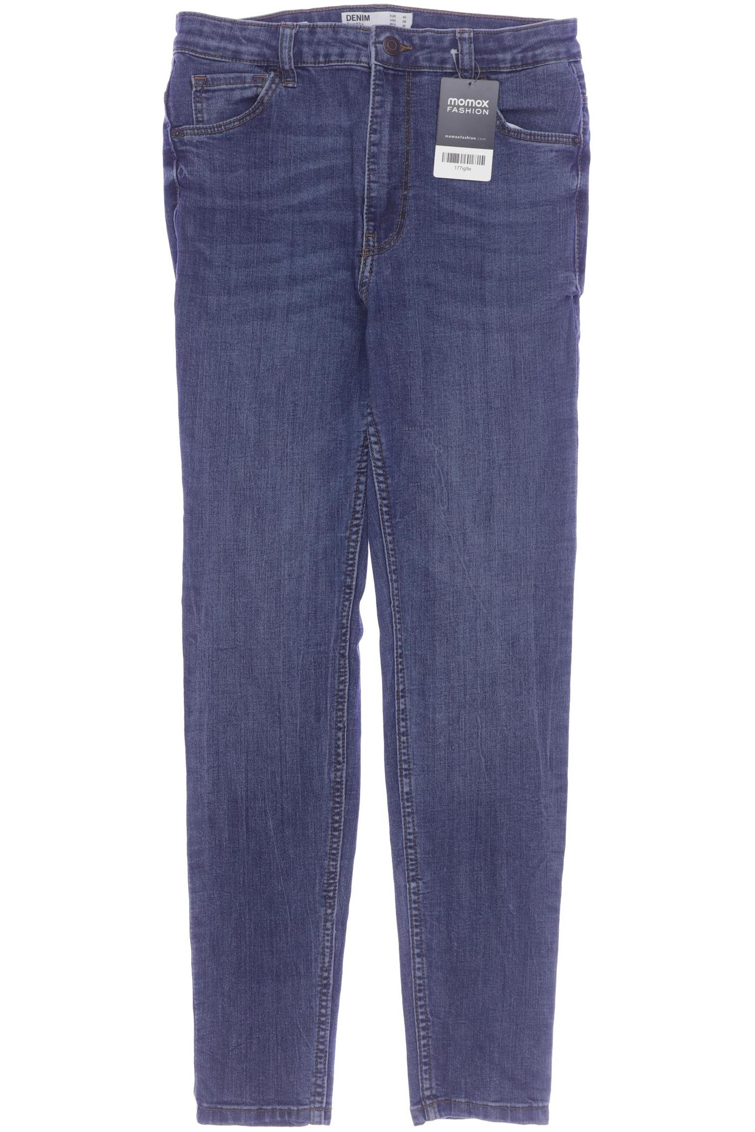 

bershka Damen Jeans, marineblau, Gr. 40