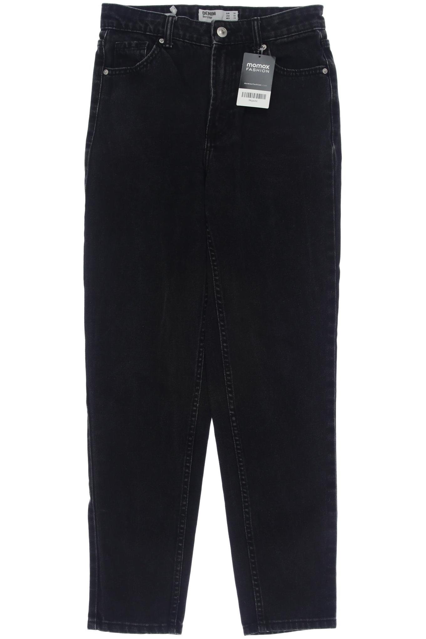 

bershka Damen Jeans, schwarz, Gr. 34