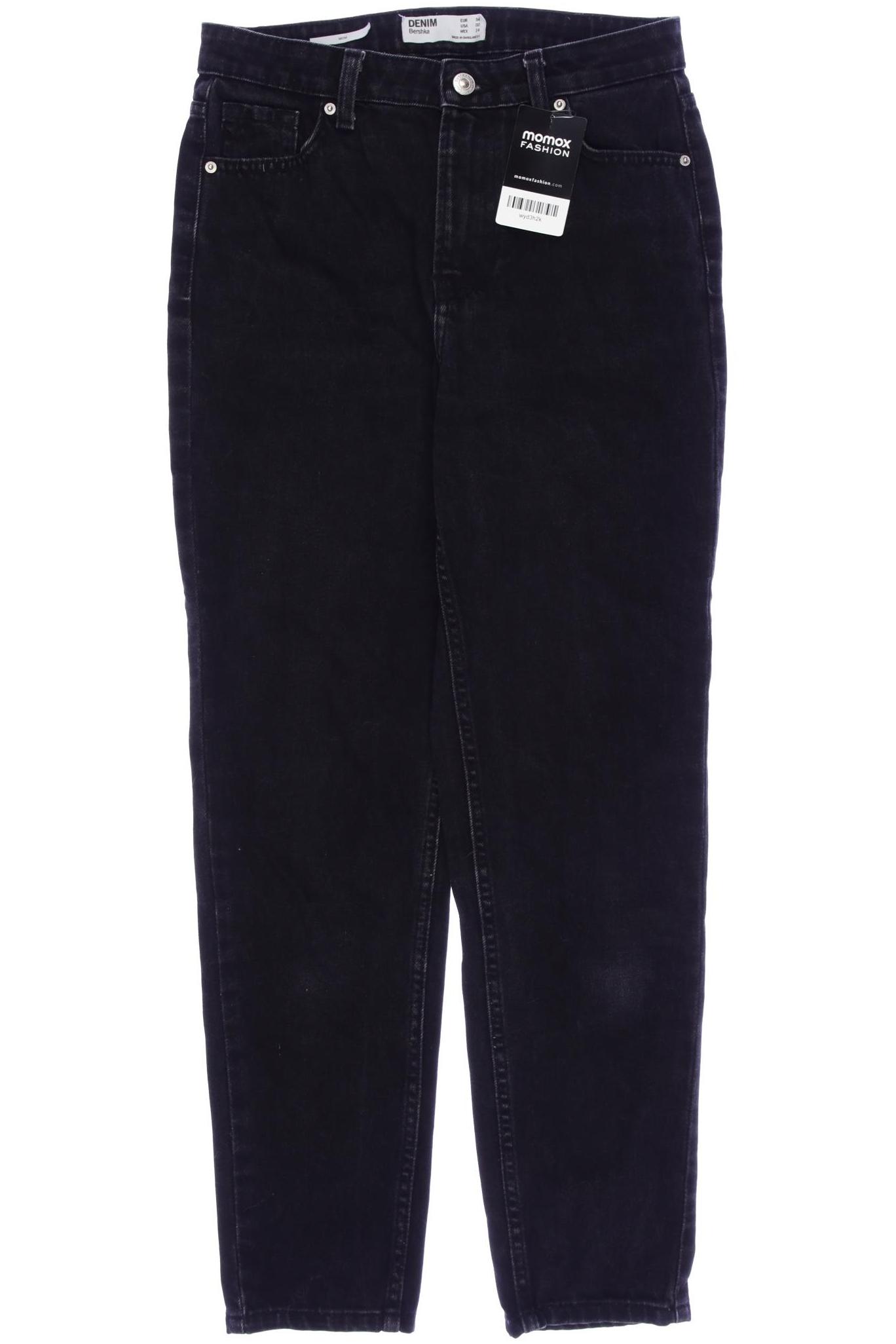 

bershka Damen Jeans, schwarz, Gr. 34