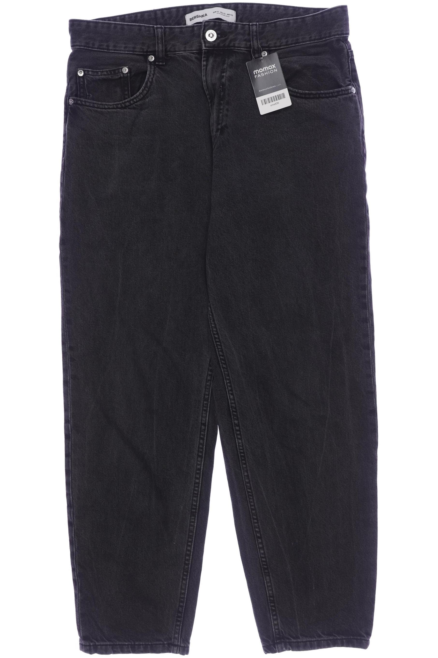 

bershka Damen Jeans, schwarz, Gr. 32