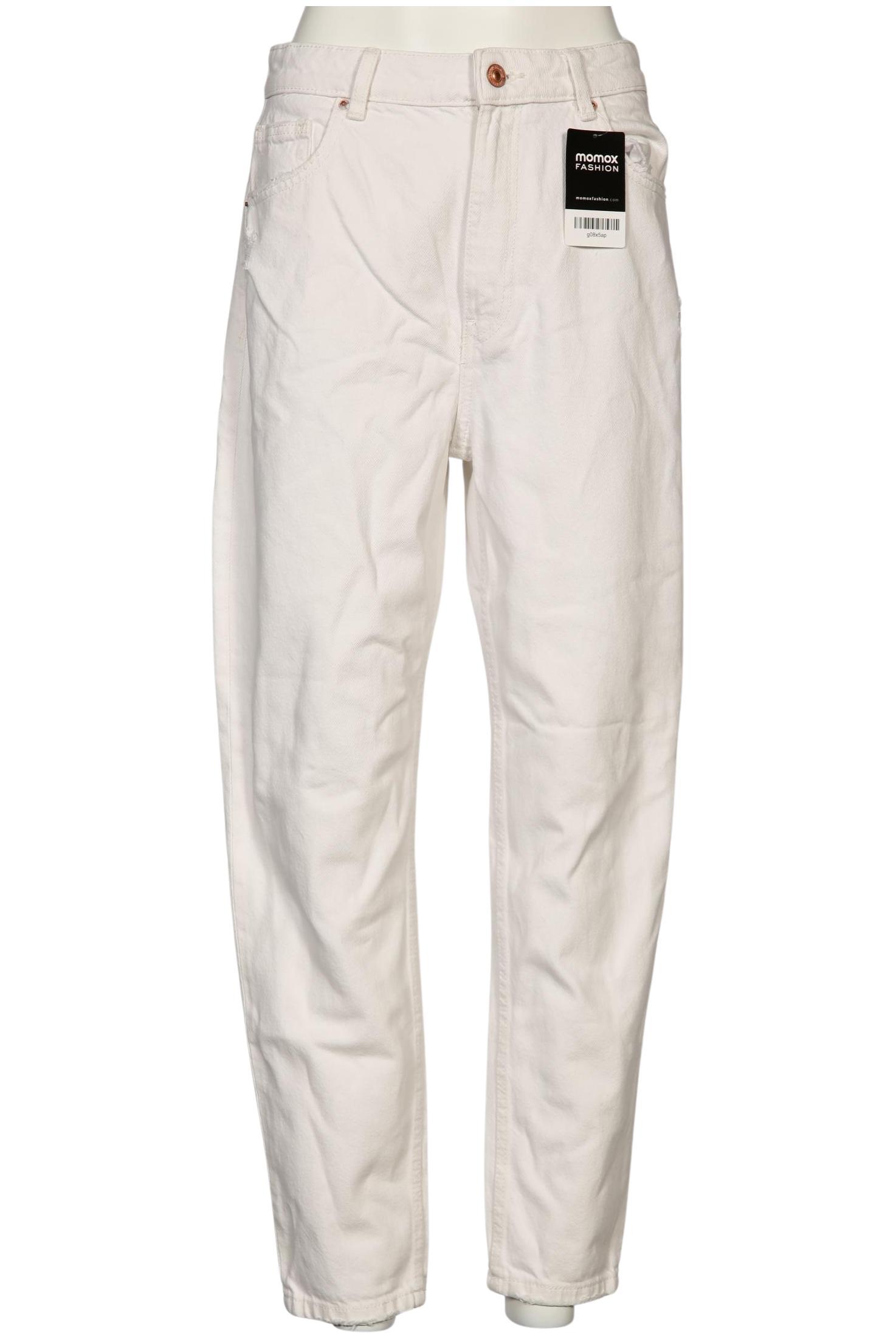 

bershka Damen Jeans, cremeweiß, Gr. 38