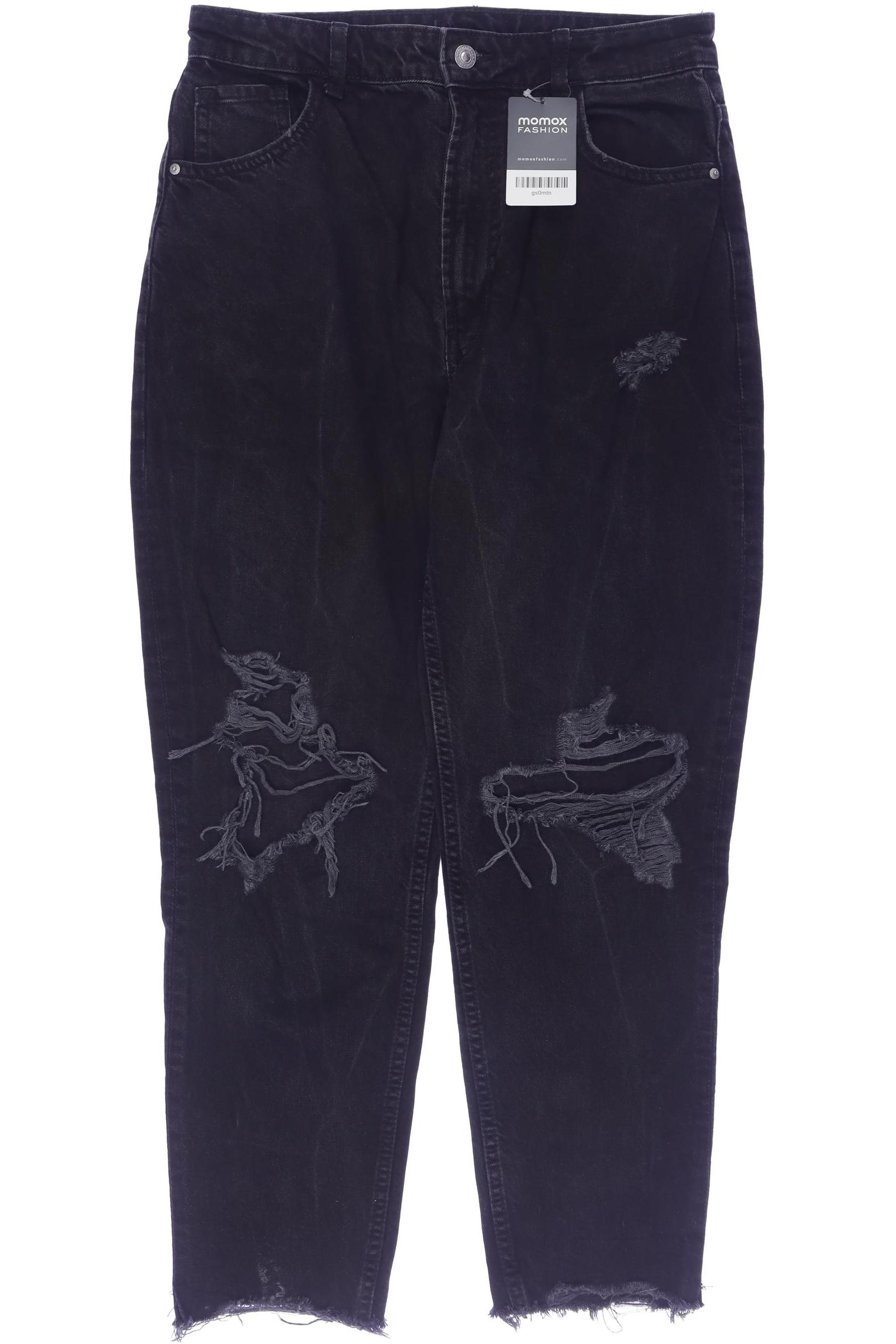 

bershka Damen Jeans, schwarz, Gr. 30