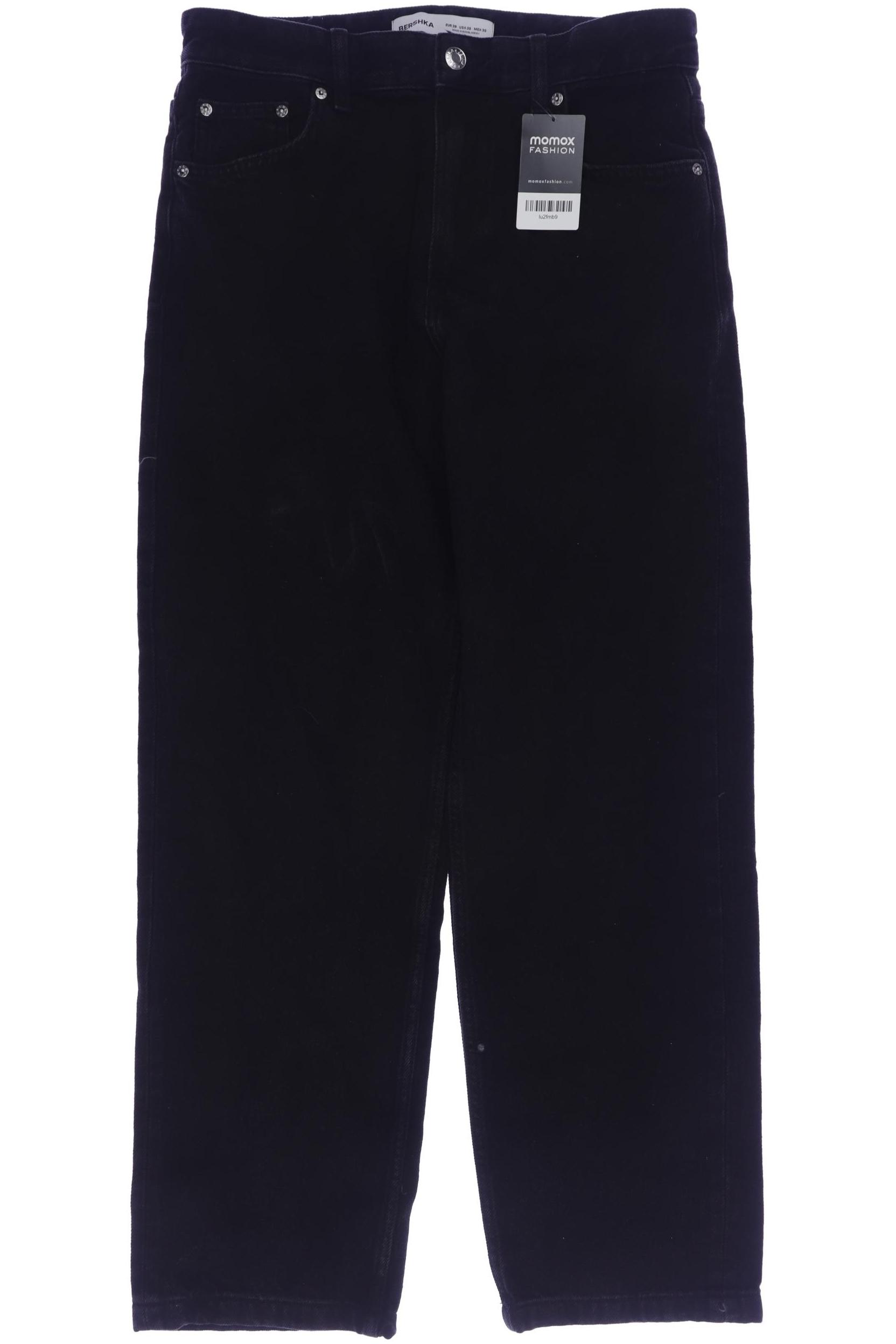 

bershka Damen Jeans, schwarz, Gr. 30