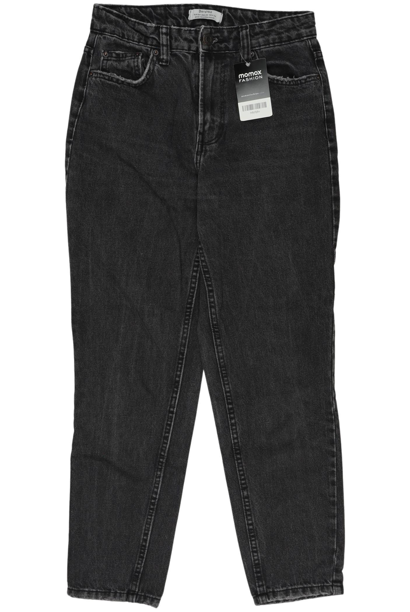 

bershka Damen Jeans, grau, Gr. 34