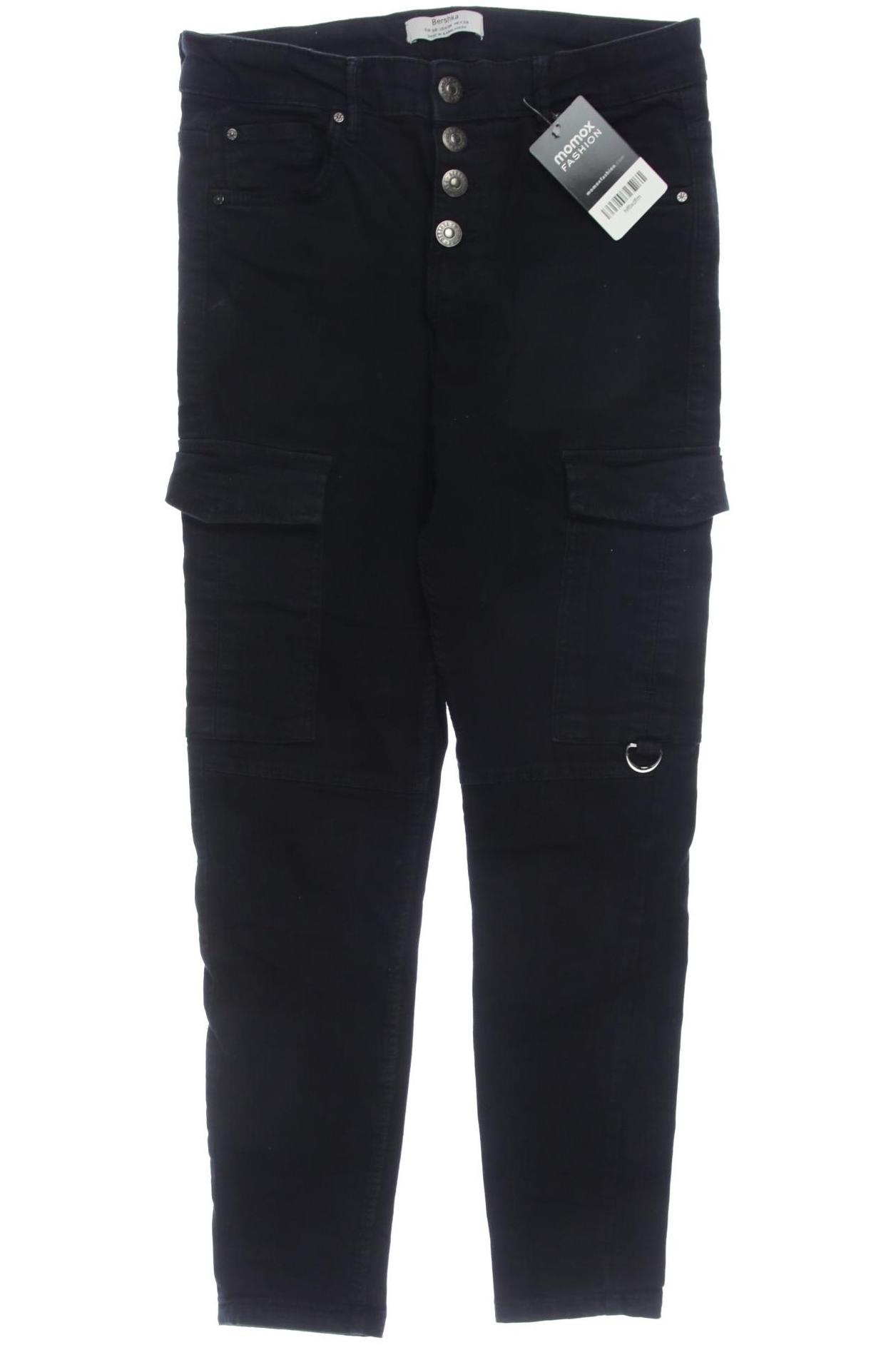 

bershka Damen Jeans, schwarz, Gr. 38