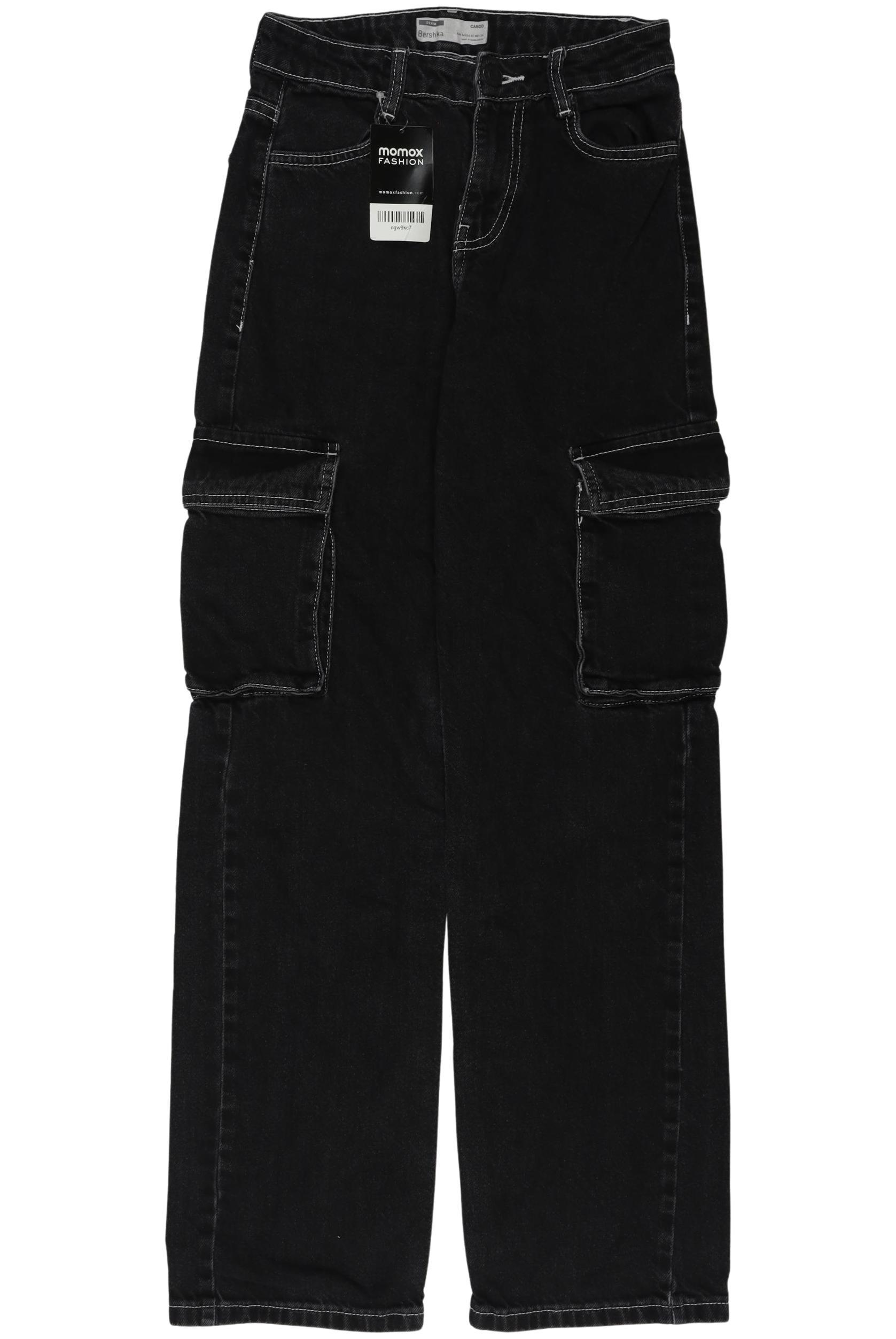 

bershka Damen Jeans, schwarz, Gr. 34