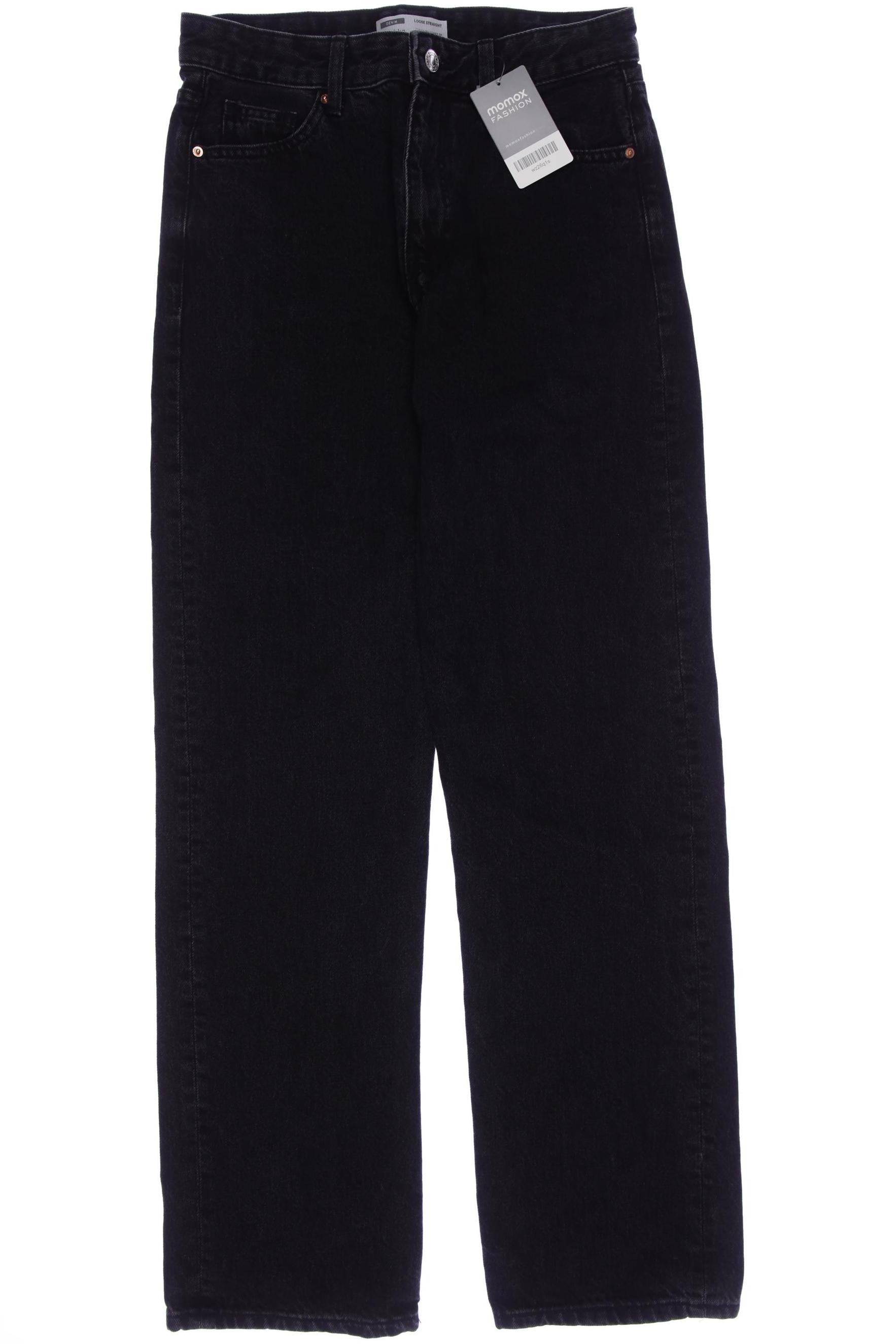 

bershka Damen Jeans, schwarz, Gr. 34