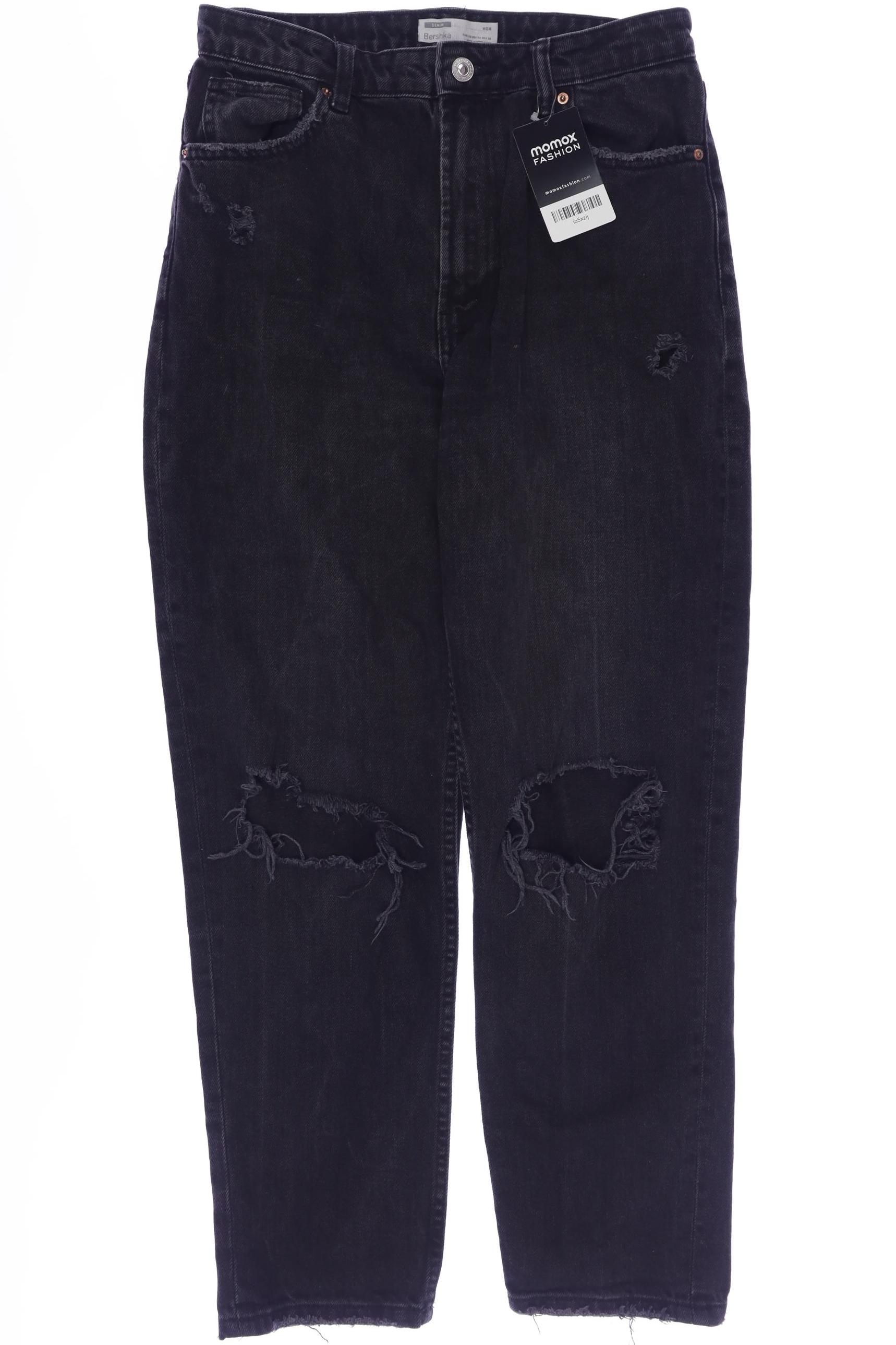 

bershka Damen Jeans, schwarz, Gr. 38