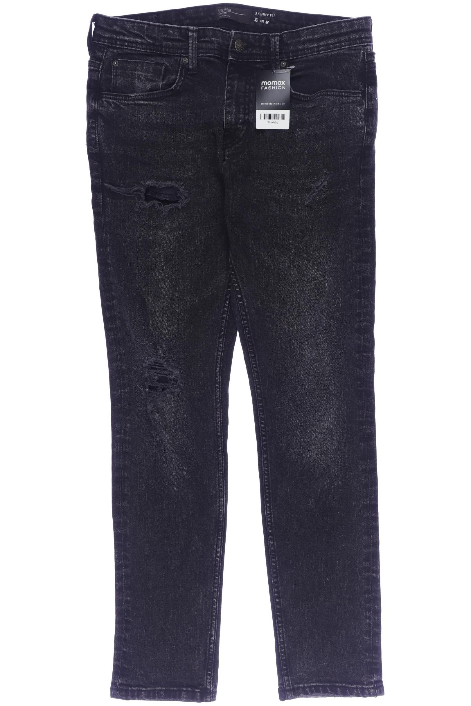 

bershka Damen Jeans, schwarz, Gr. 42