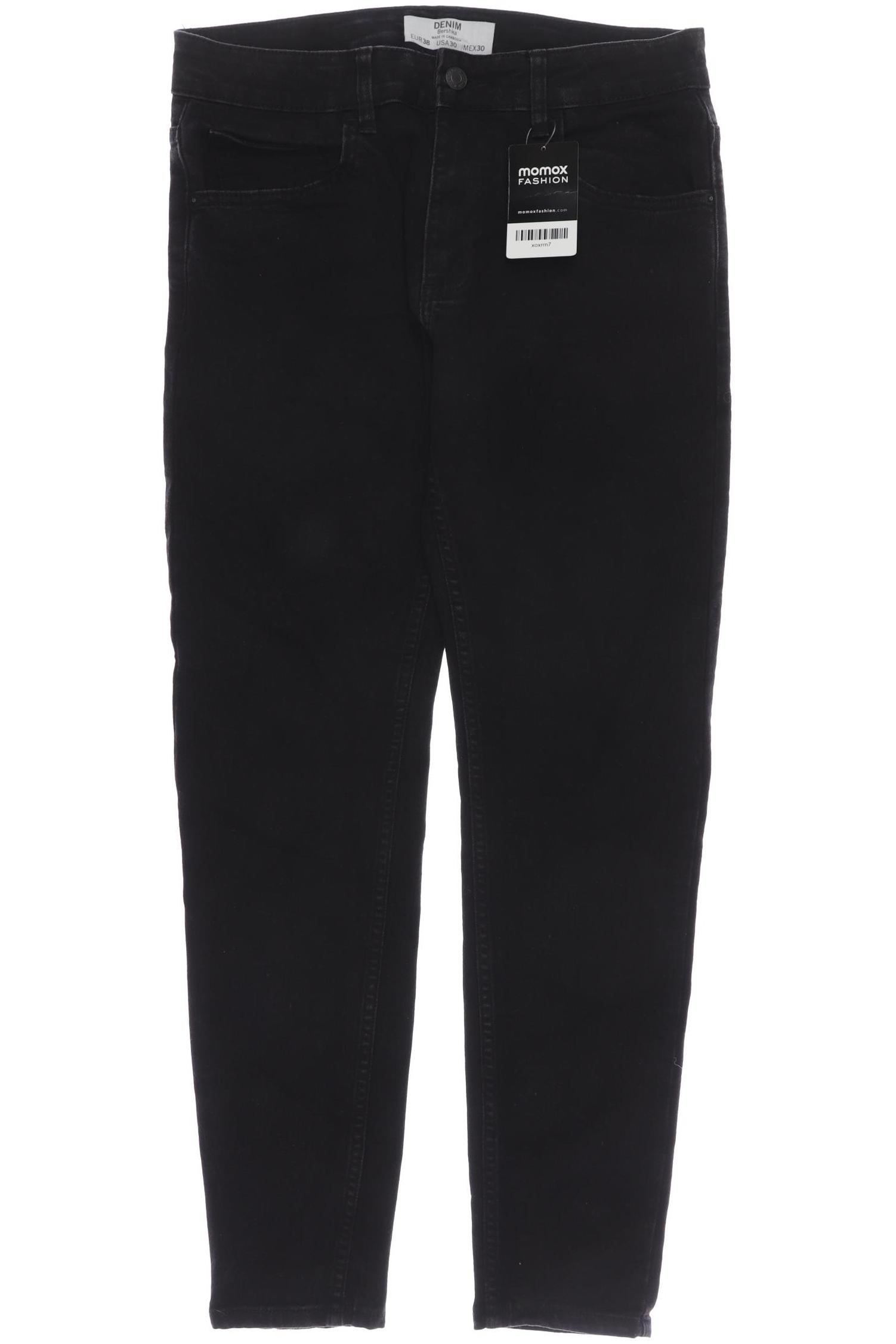 

bershka Damen Jeans, schwarz, Gr. 38