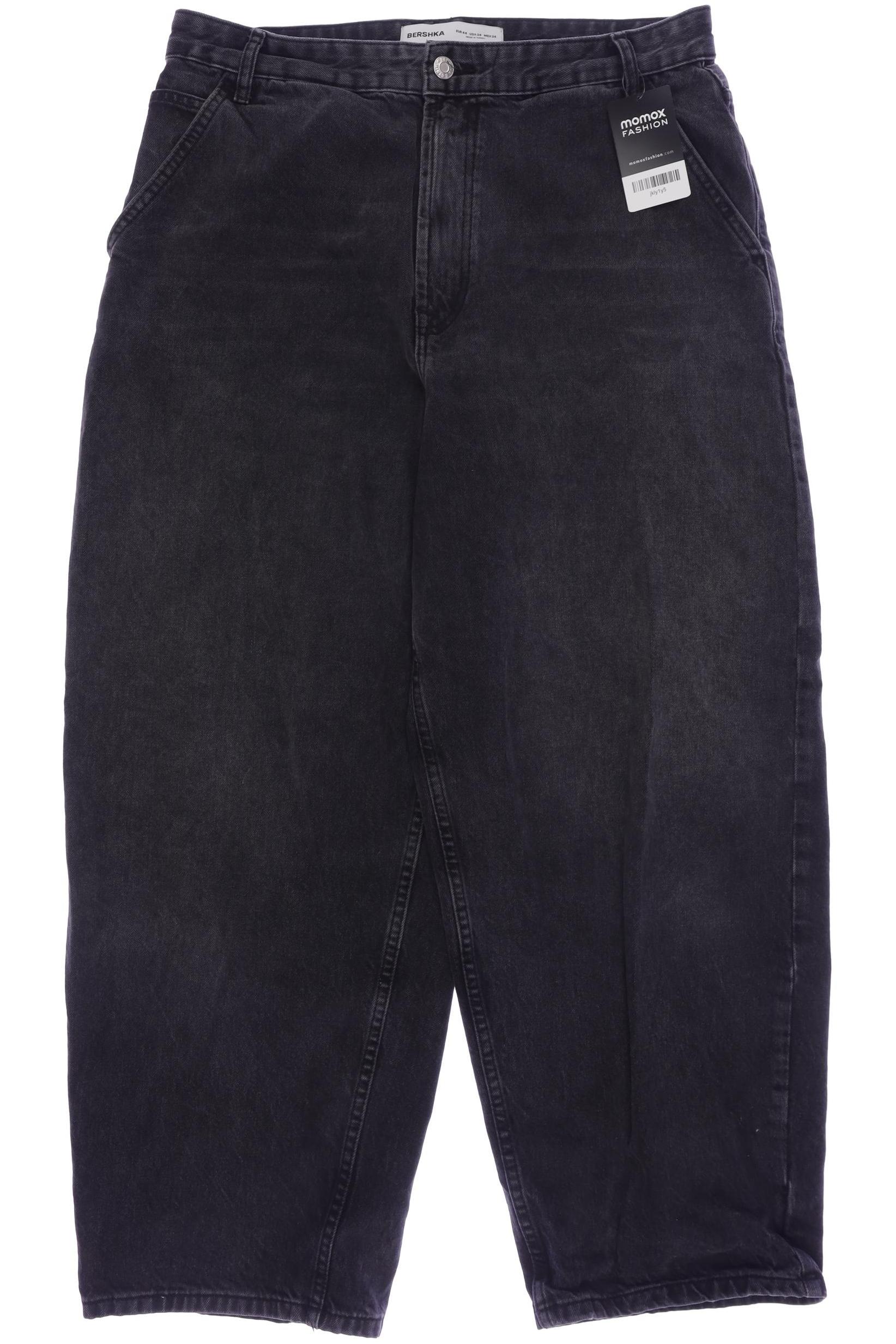 

bershka Damen Jeans, schwarz, Gr. 44