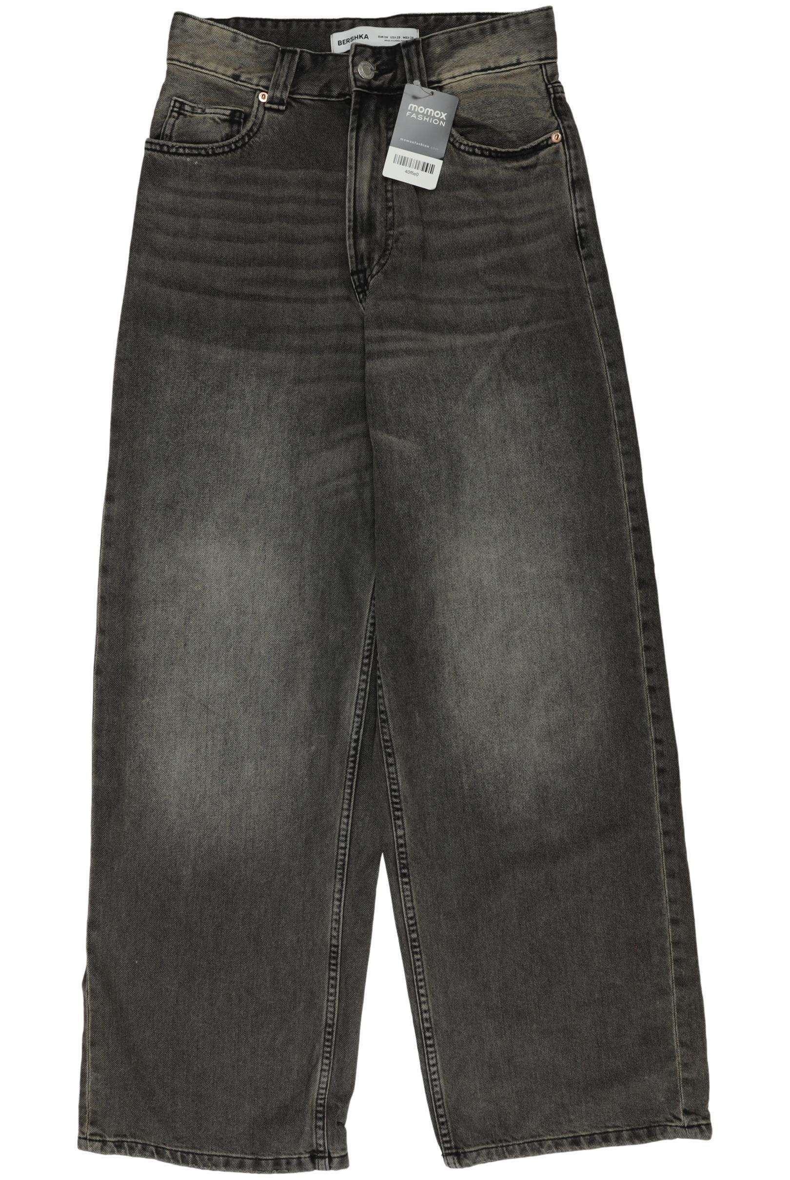 

bershka Damen Jeans, grau, Gr. 34