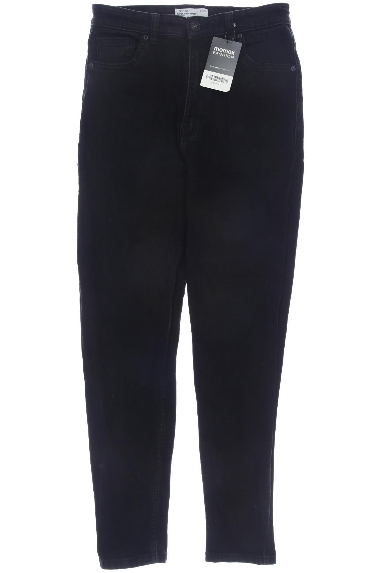 

bershka Damen Jeans, schwarz, Gr. 38