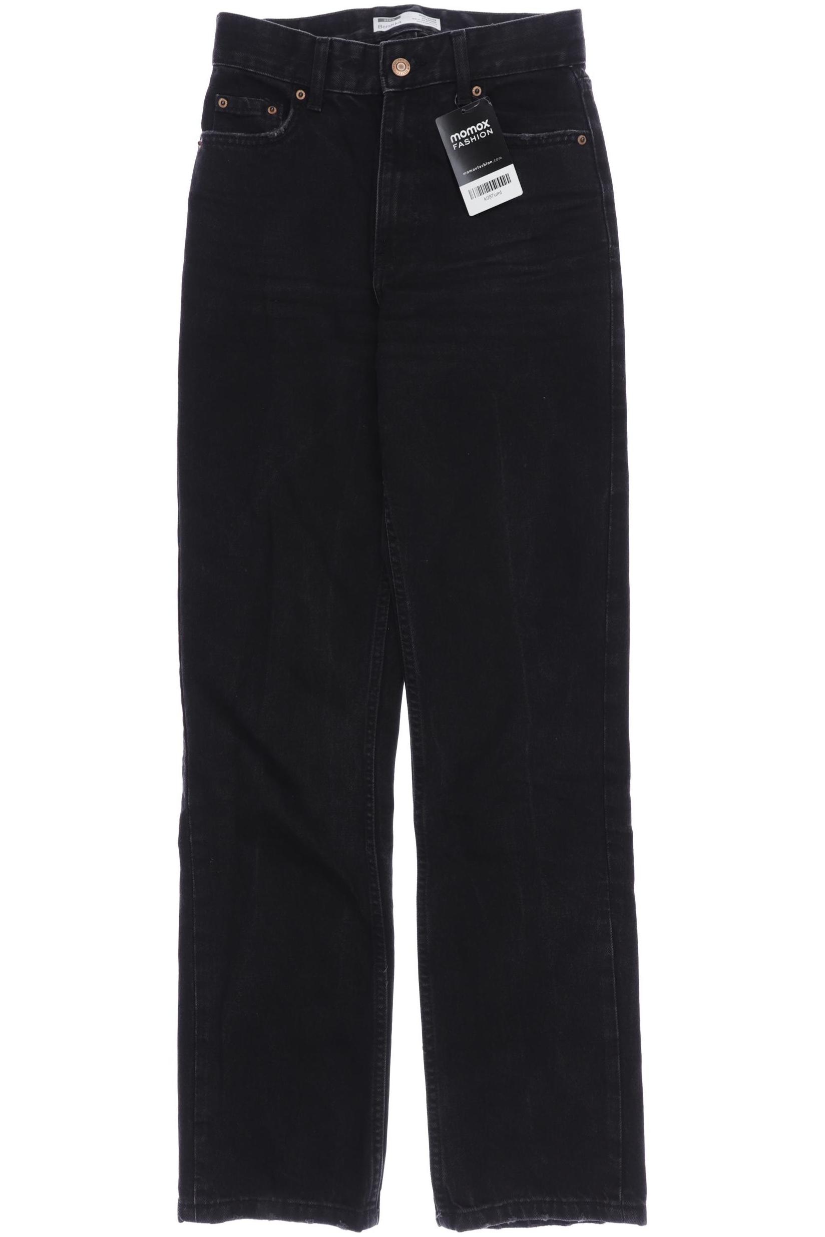 

bershka Damen Jeans, schwarz, Gr. 34