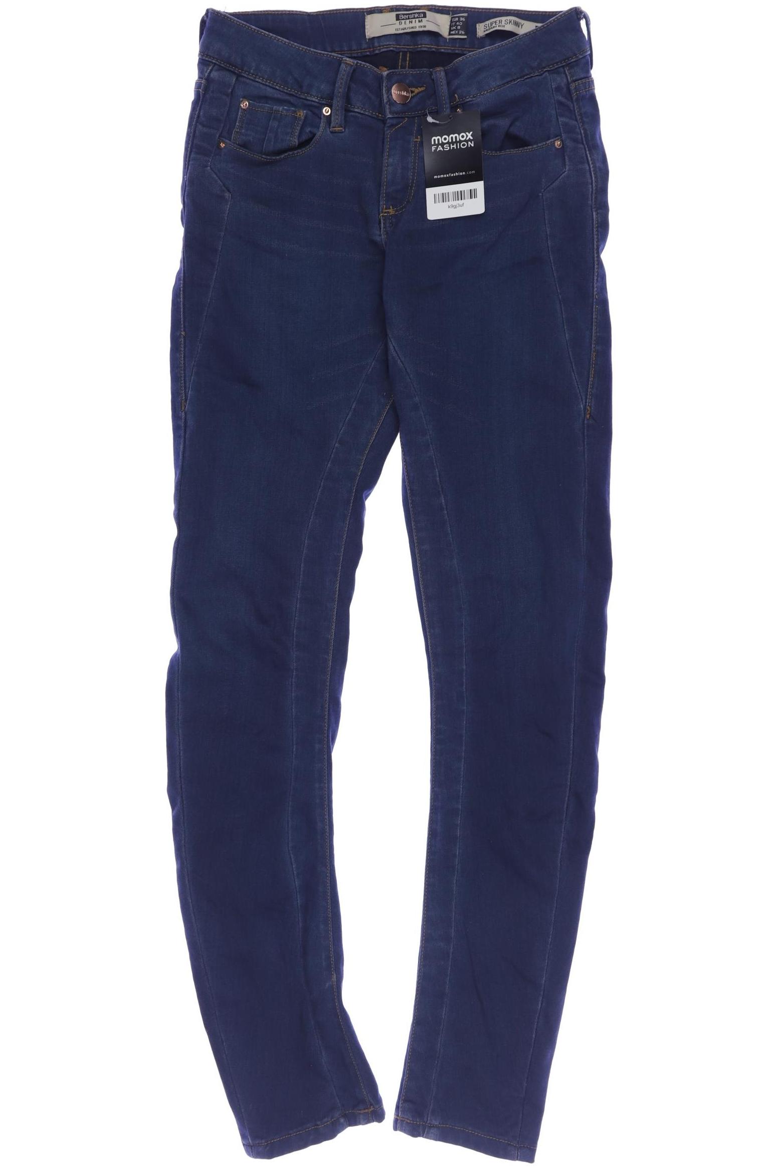 

bershka Damen Jeans, marineblau, Gr. 36