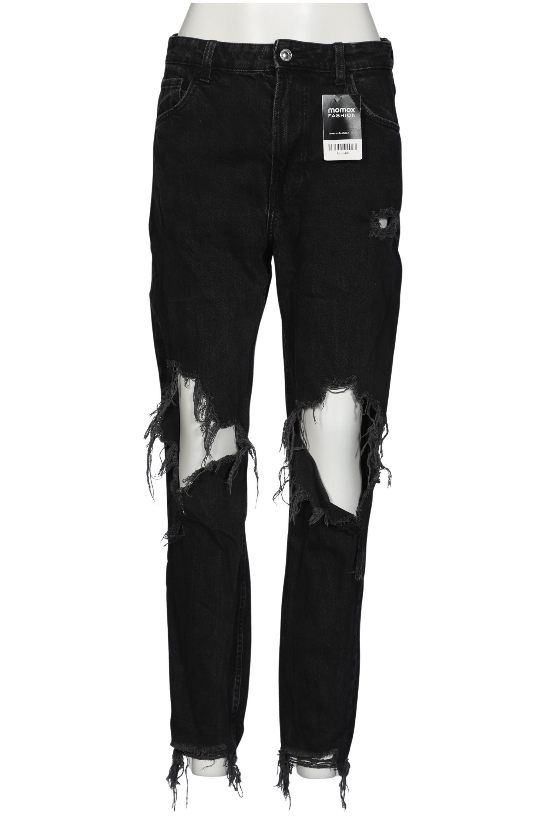 

bershka Damen Jeans, schwarz, Gr. 38