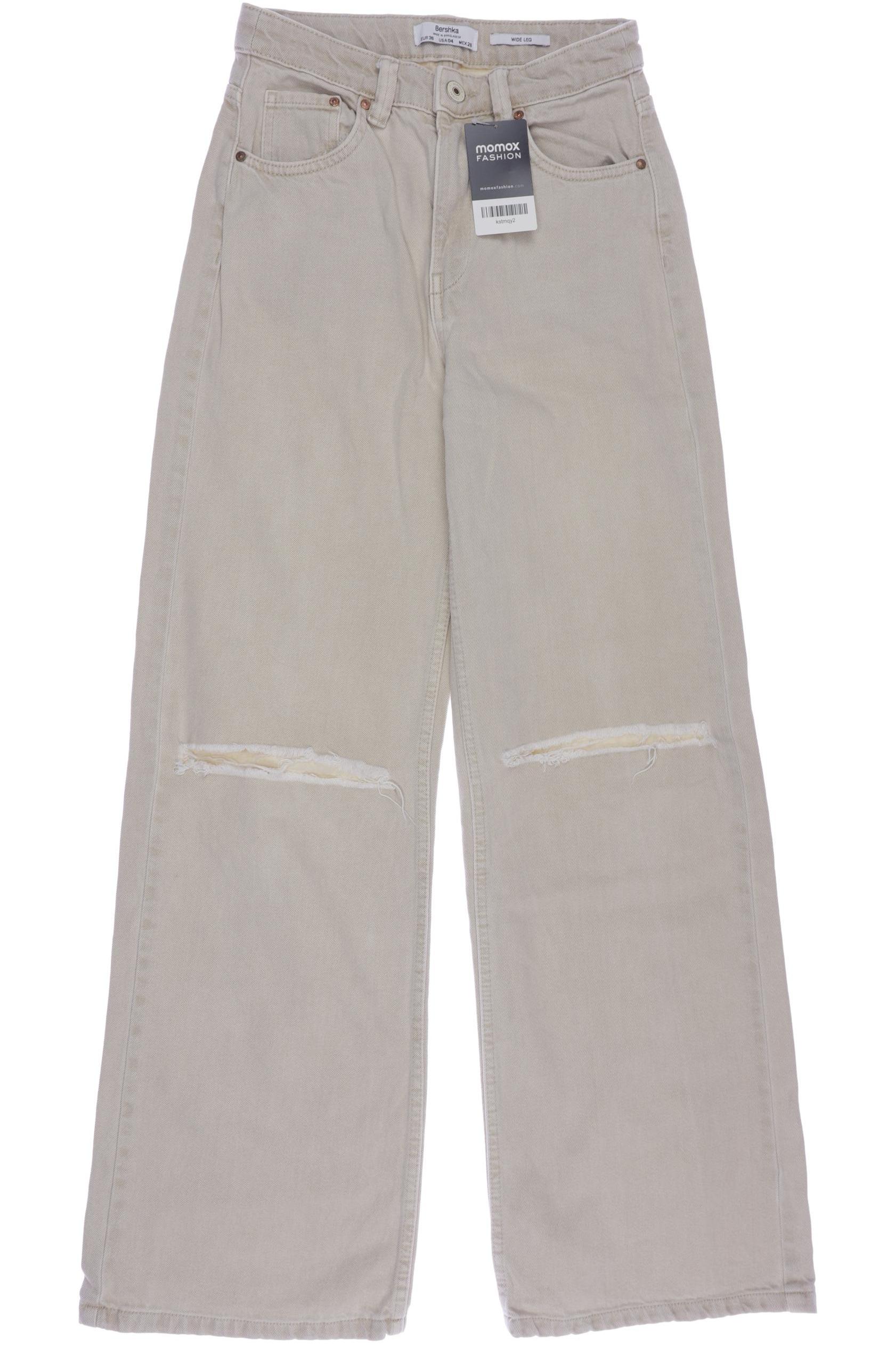 

bershka Damen Jeans, beige, Gr. 36