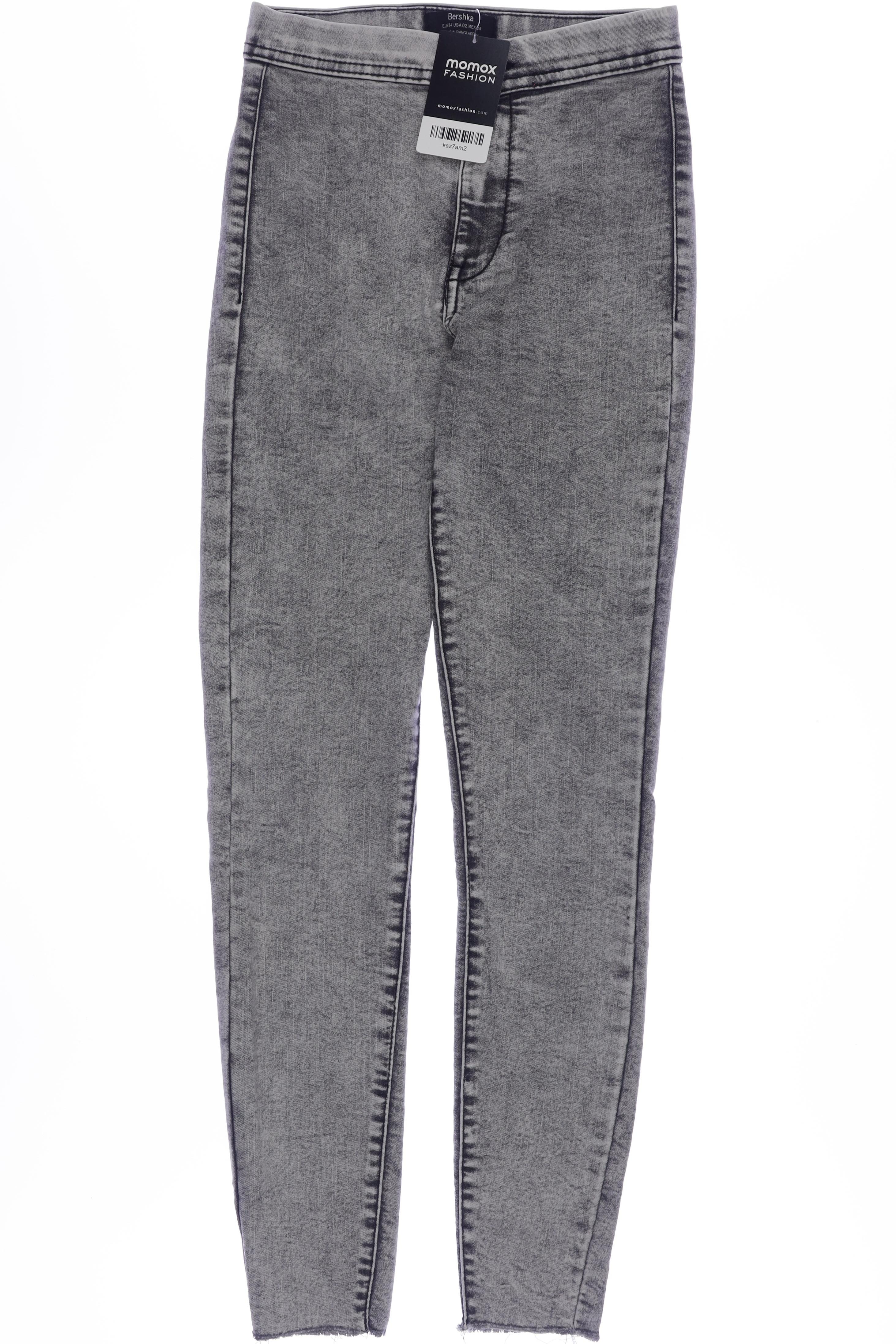 

bershka Damen Jeans, grau, Gr. 34