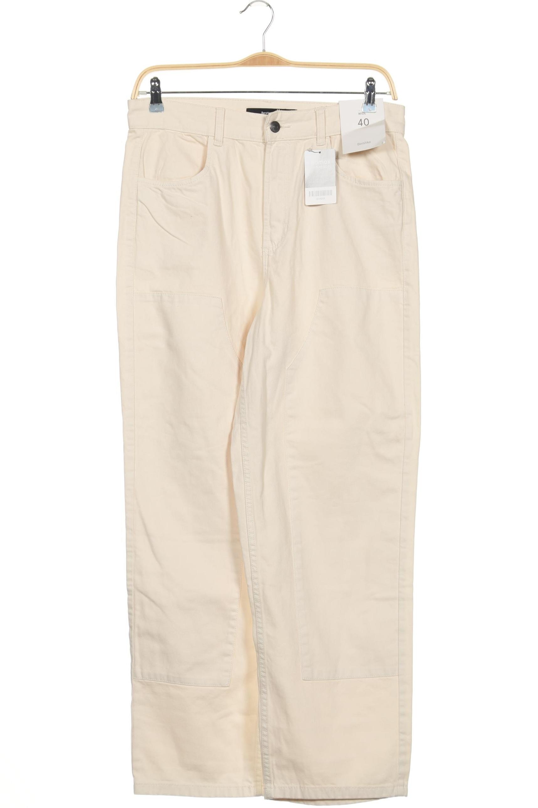 

bershka Damen Jeans, cremeweiß, Gr. 40