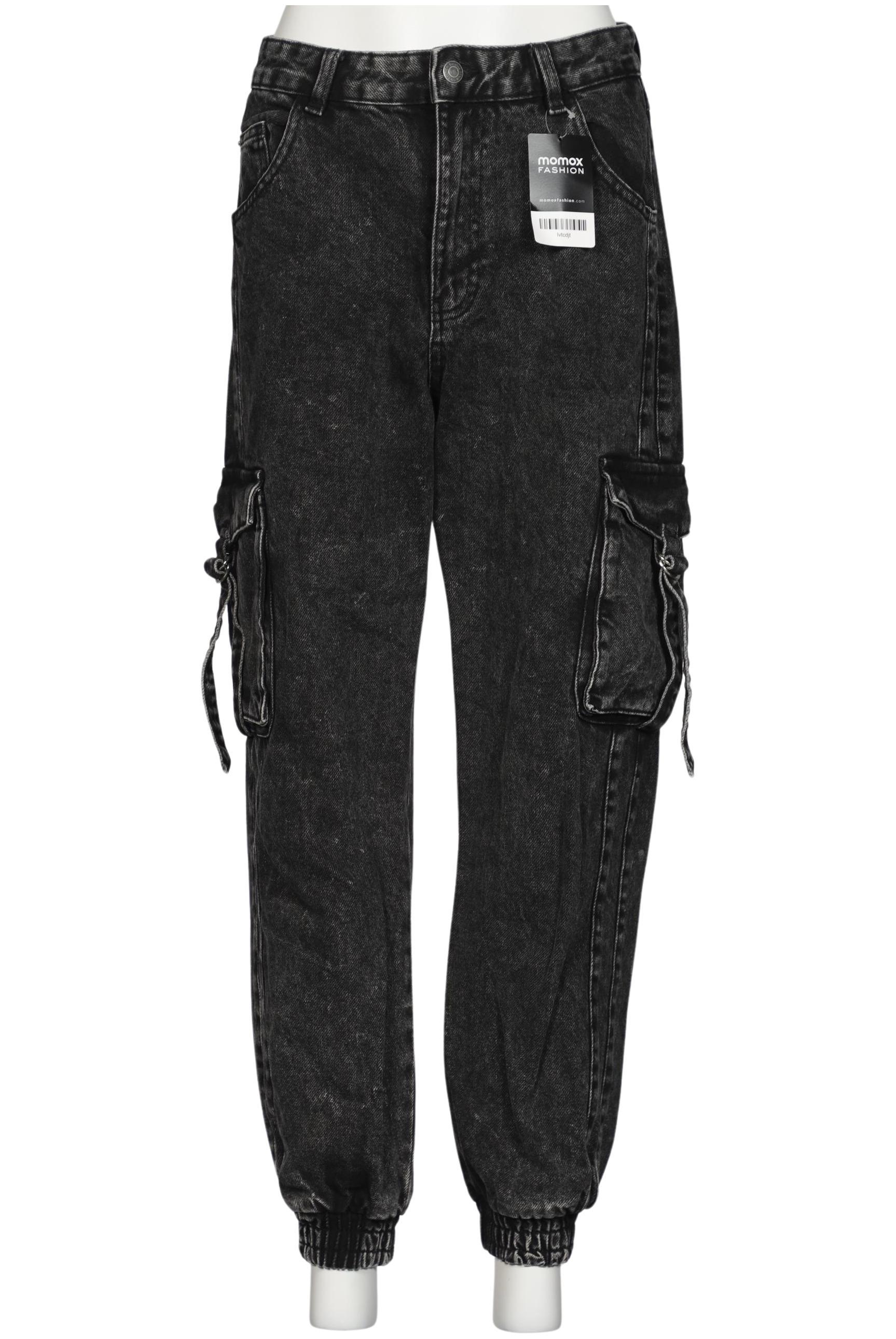 

bershka Damen Jeans, schwarz, Gr. 38