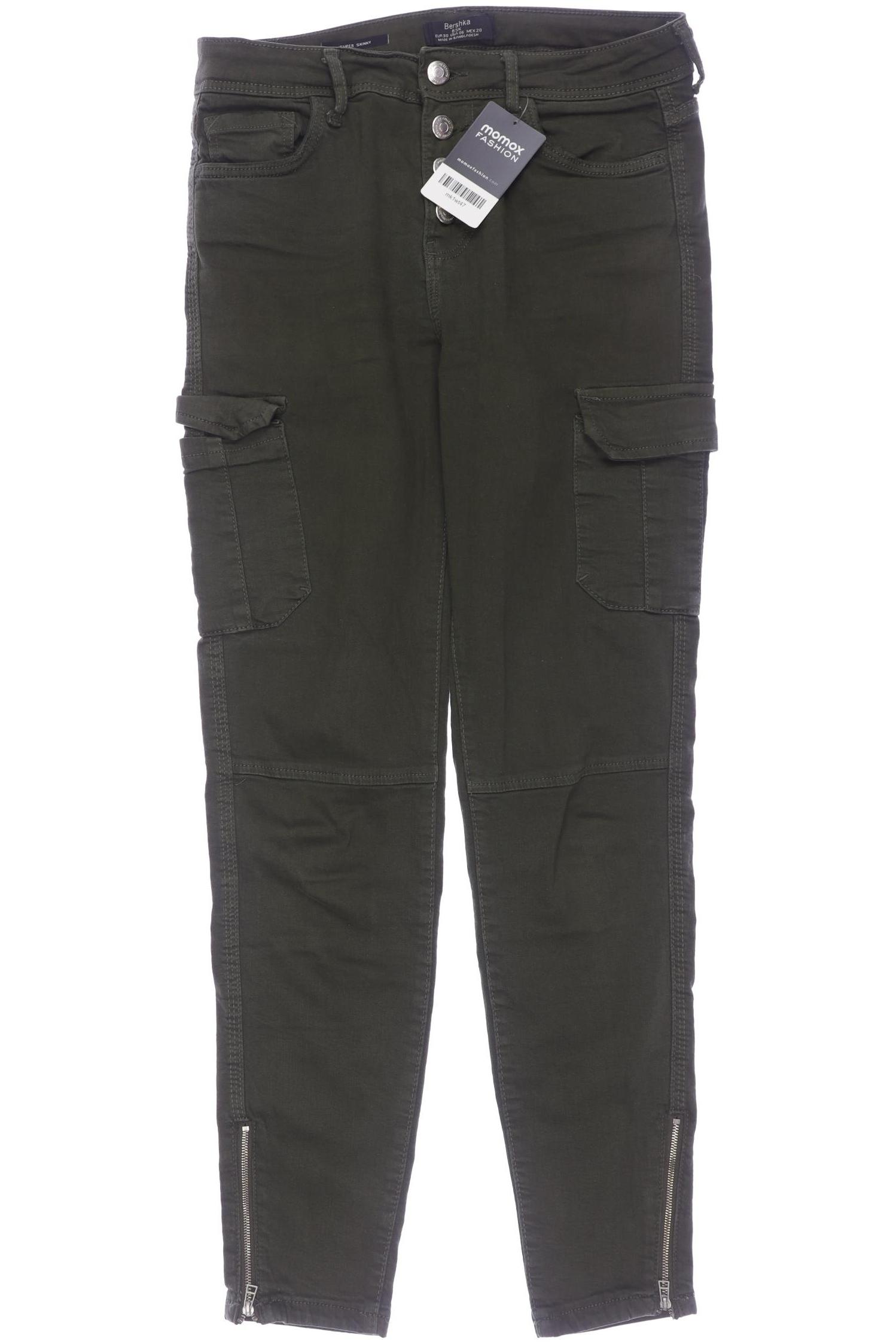 

bershka Damen Jeans, grün, Gr. 38