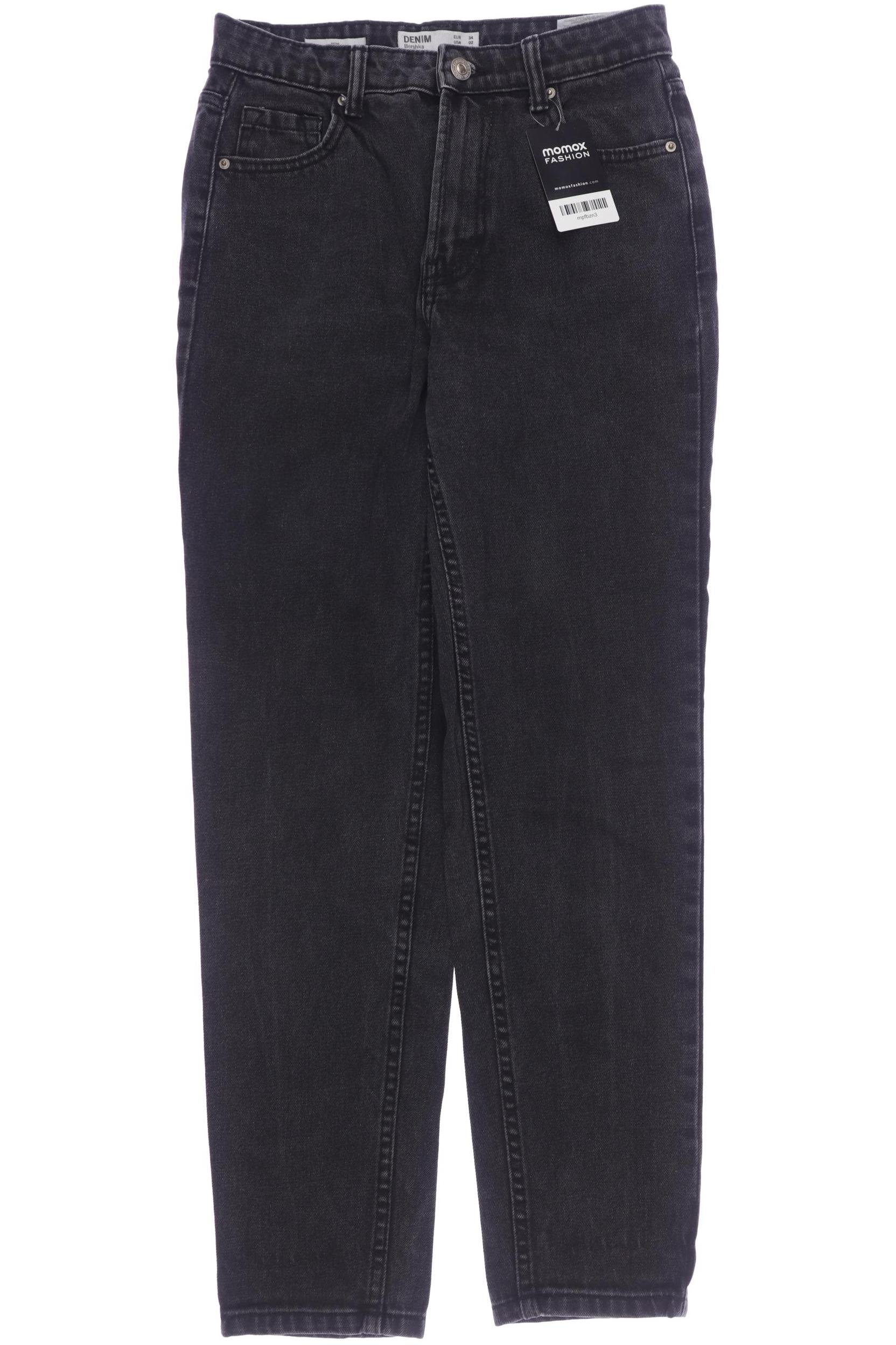 

bershka Damen Jeans, schwarz, Gr. 34