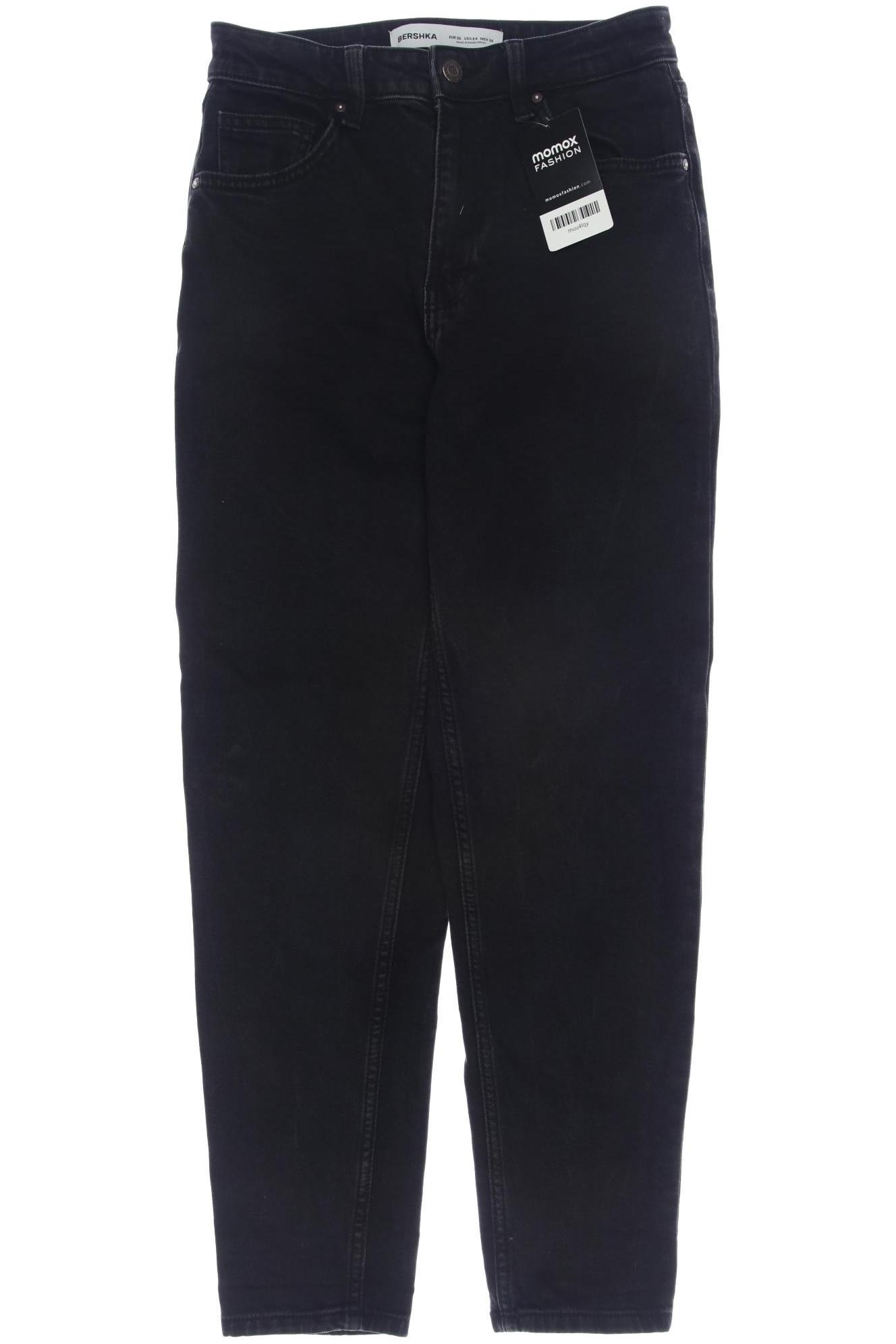 

bershka Damen Jeans, schwarz, Gr. 36