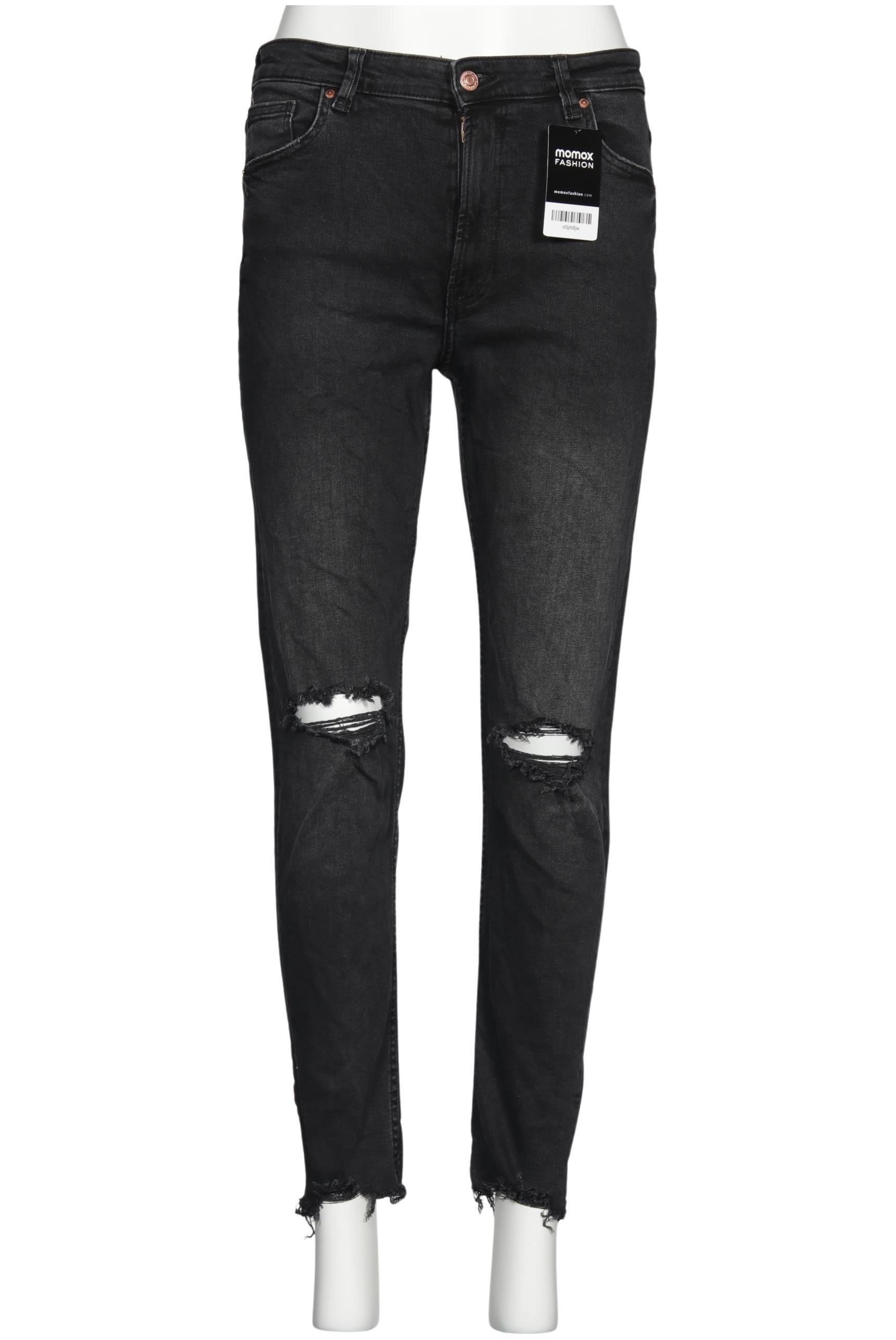 

bershka Damen Jeans, schwarz, Gr. 30