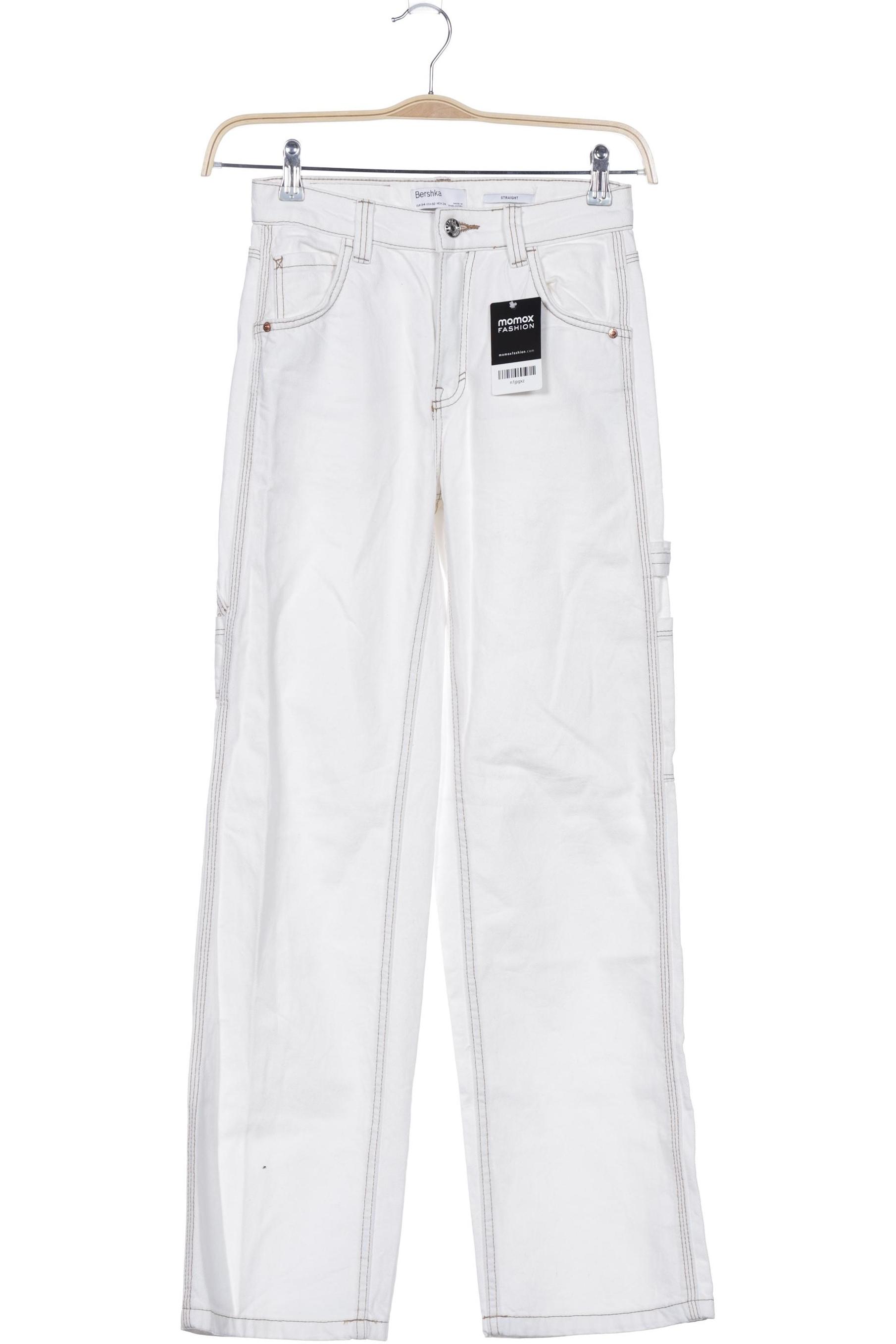 

bershka Damen Jeans, weiß, Gr. 34