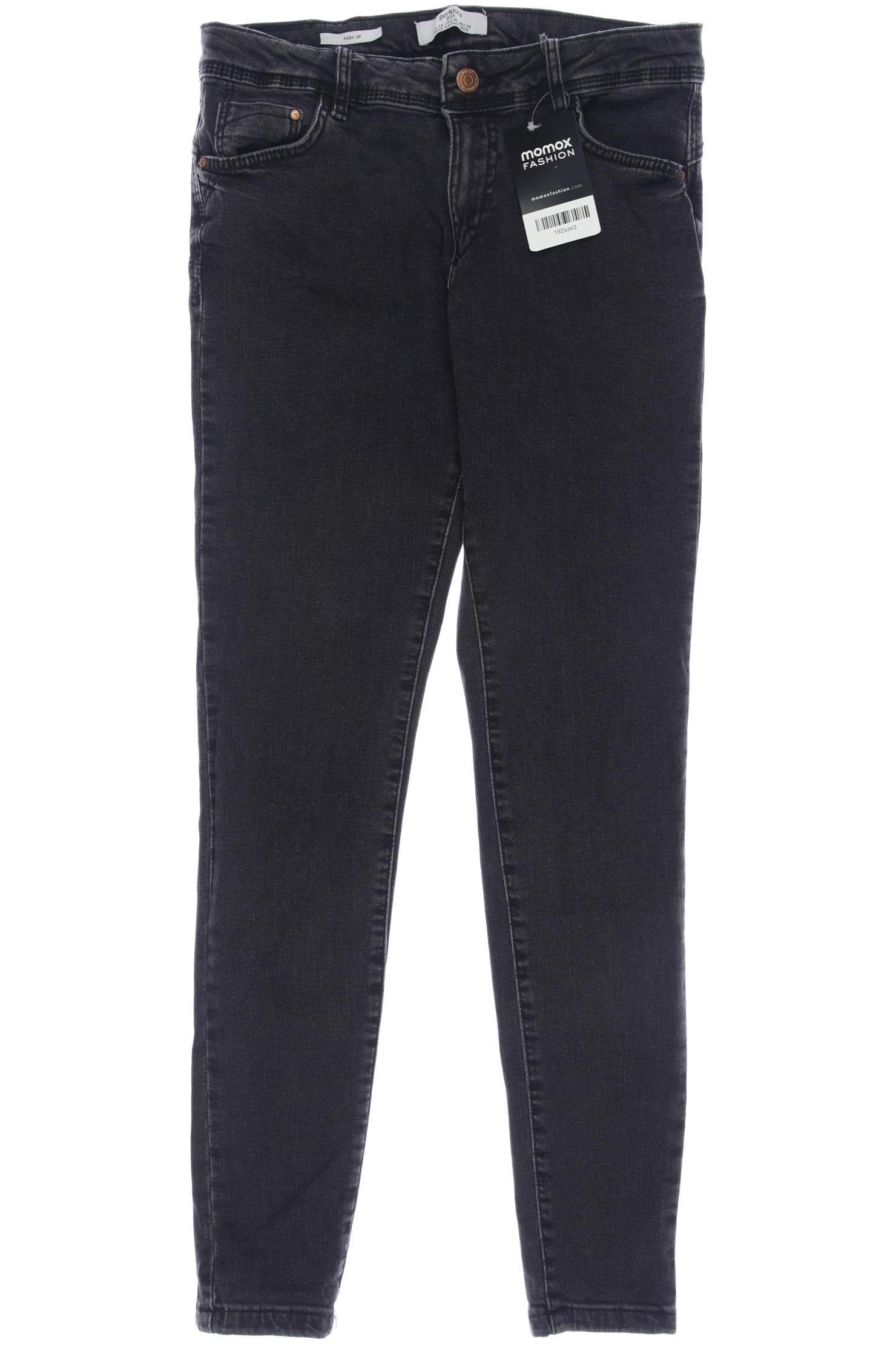 

bershka Damen Jeans, schwarz, Gr. 38