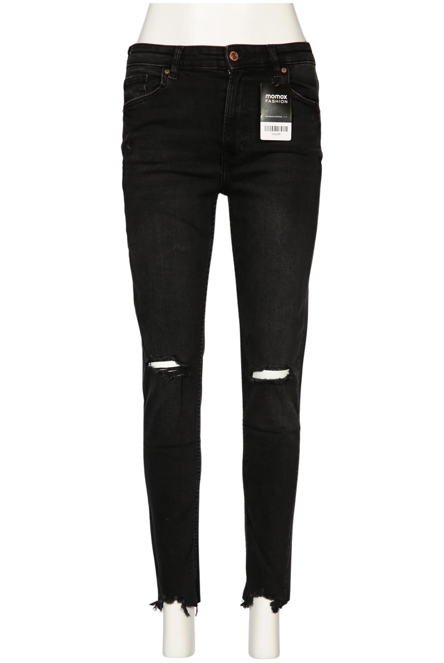 

bershka Damen Jeans, schwarz, Gr. 38