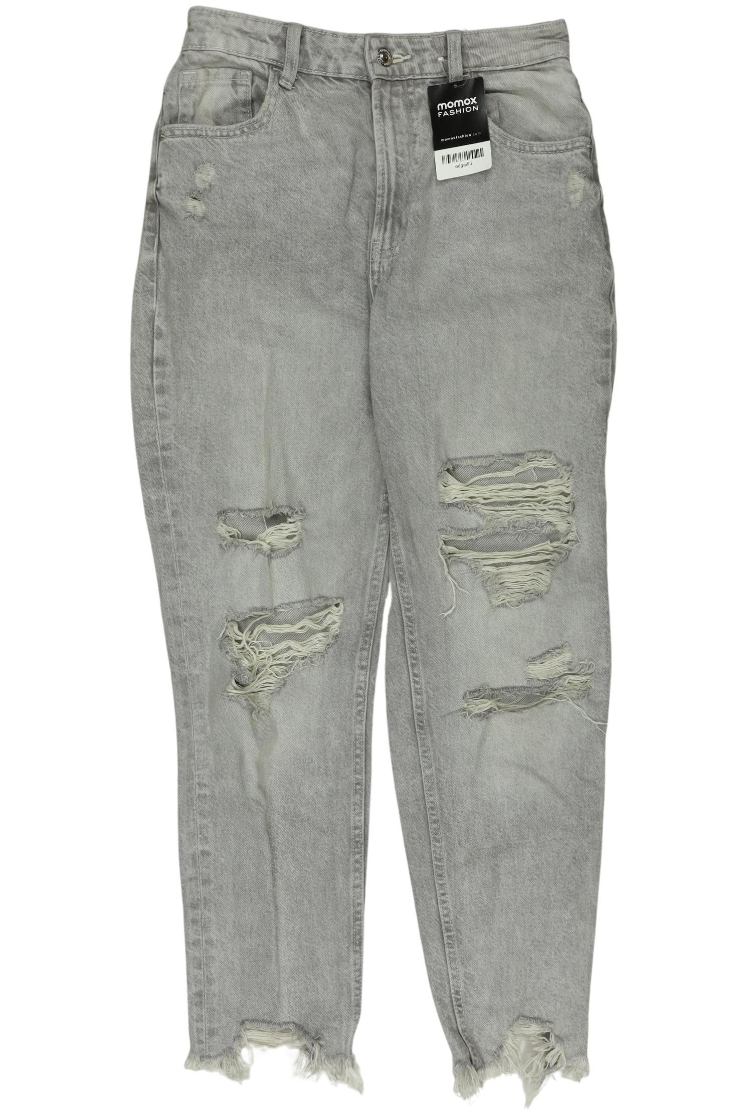 

bershka Damen Jeans, grau, Gr. 36