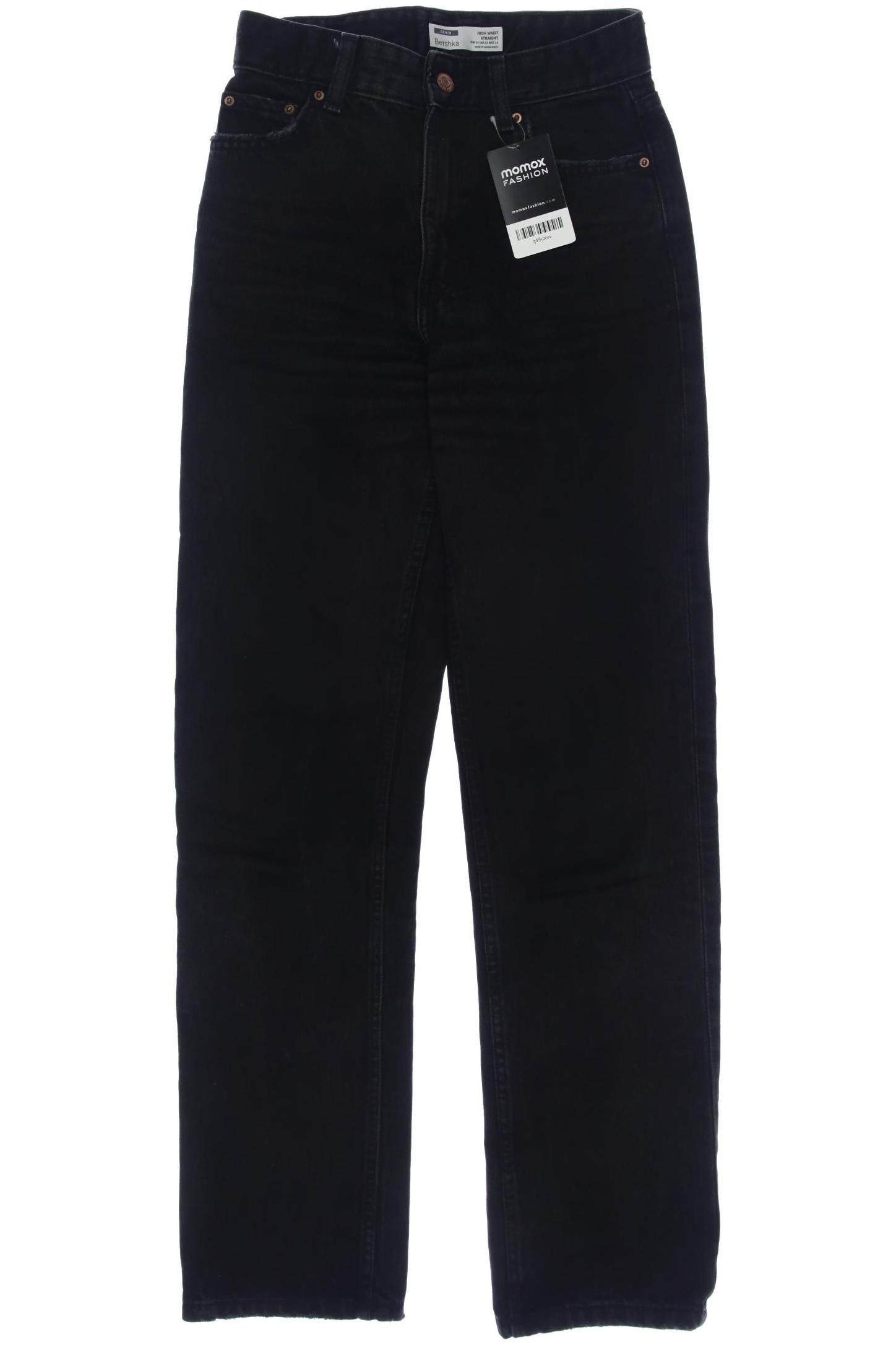 

bershka Damen Jeans, schwarz, Gr. 34